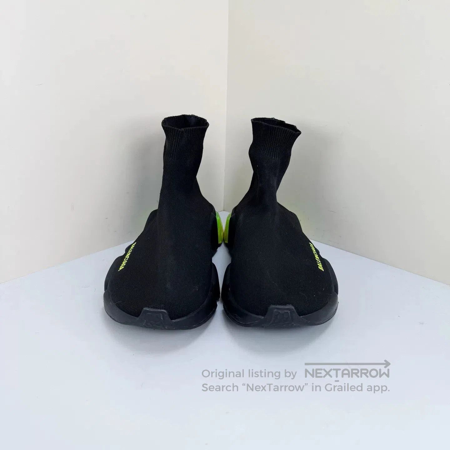Balenciaga balenciaga black and green sock sneakers. Size US 7.5 / EU 40-41 - 2 Thumbnail