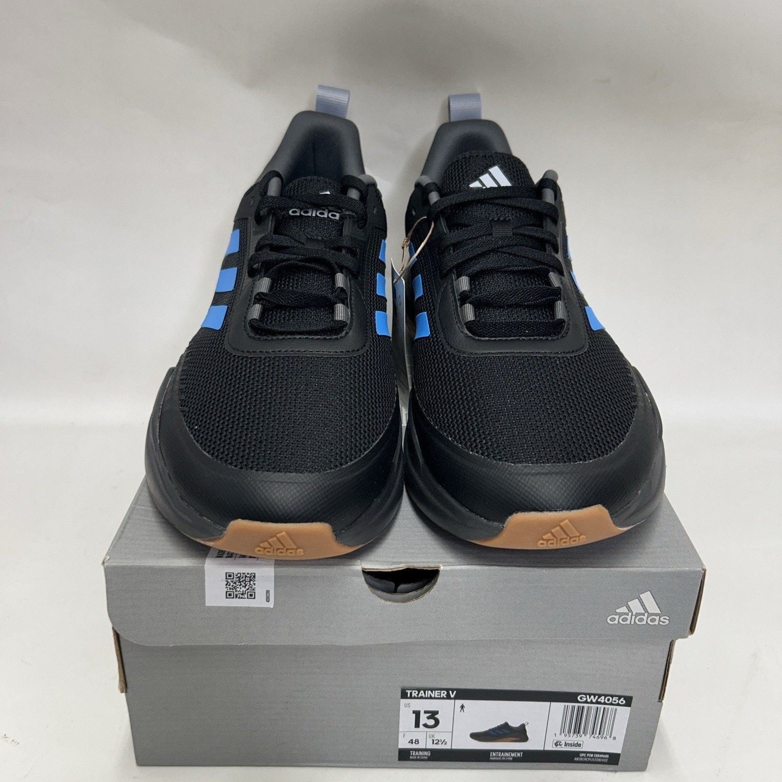 Adidas Adidas Trainer V “Black Pulse Blue Gum” GW4056 Size US 13 / EU 46 - 2 Thumbnail