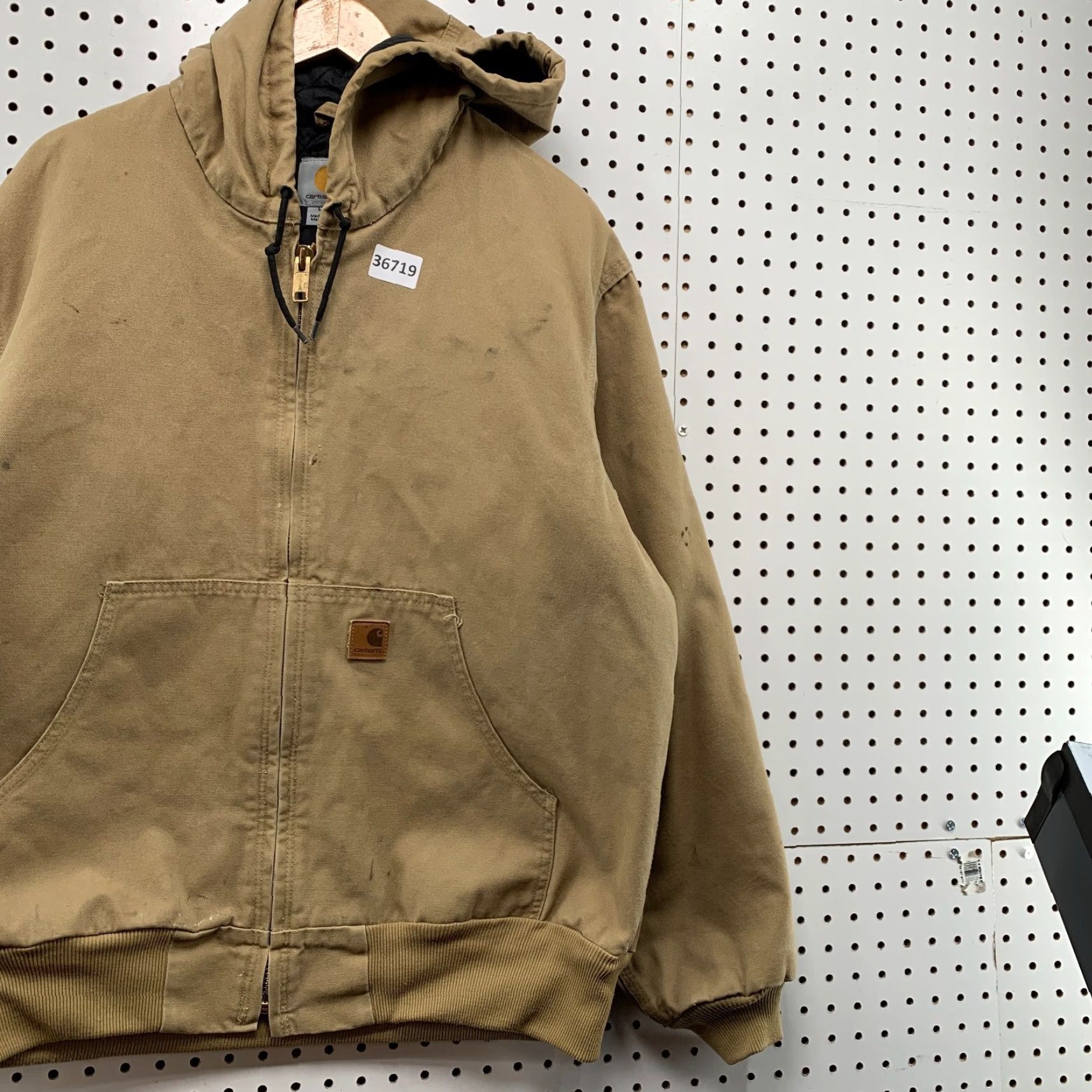 Carhartt VINTAGE Carhartt Jacket Mens Large Brown Duck Canvas Workwear Hooded Lined Size US L / EU 52-54 / 3 - 4 Thumbnail