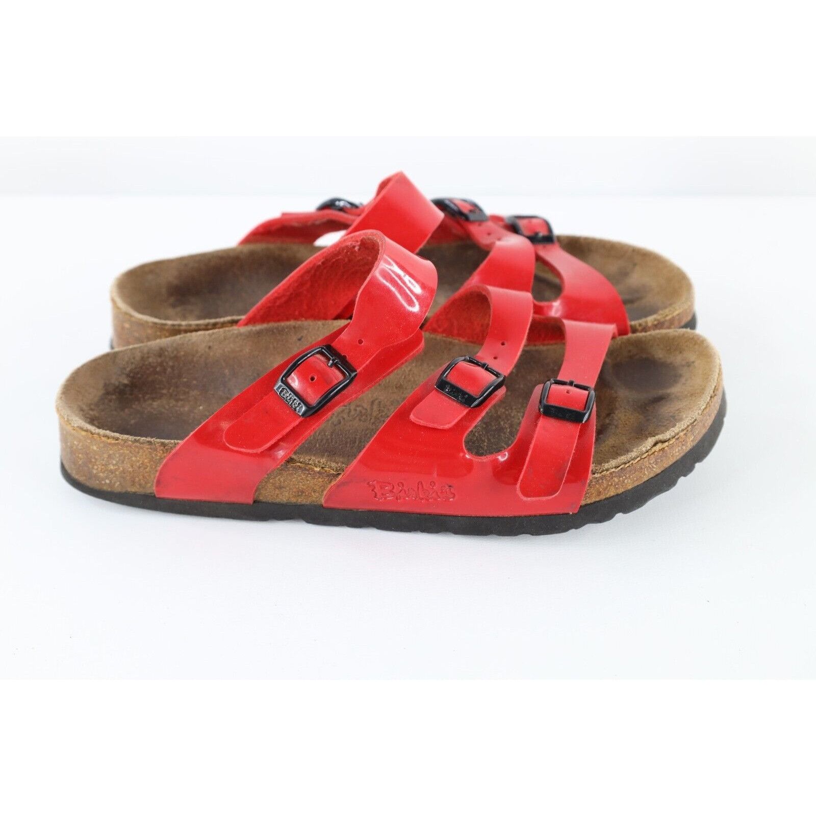 Birkenstock × Vintage Vintage Birkenstock Distressed Patent Leather Buckle Sandals Size US 6 / IT 36 - 7 Thumbnail