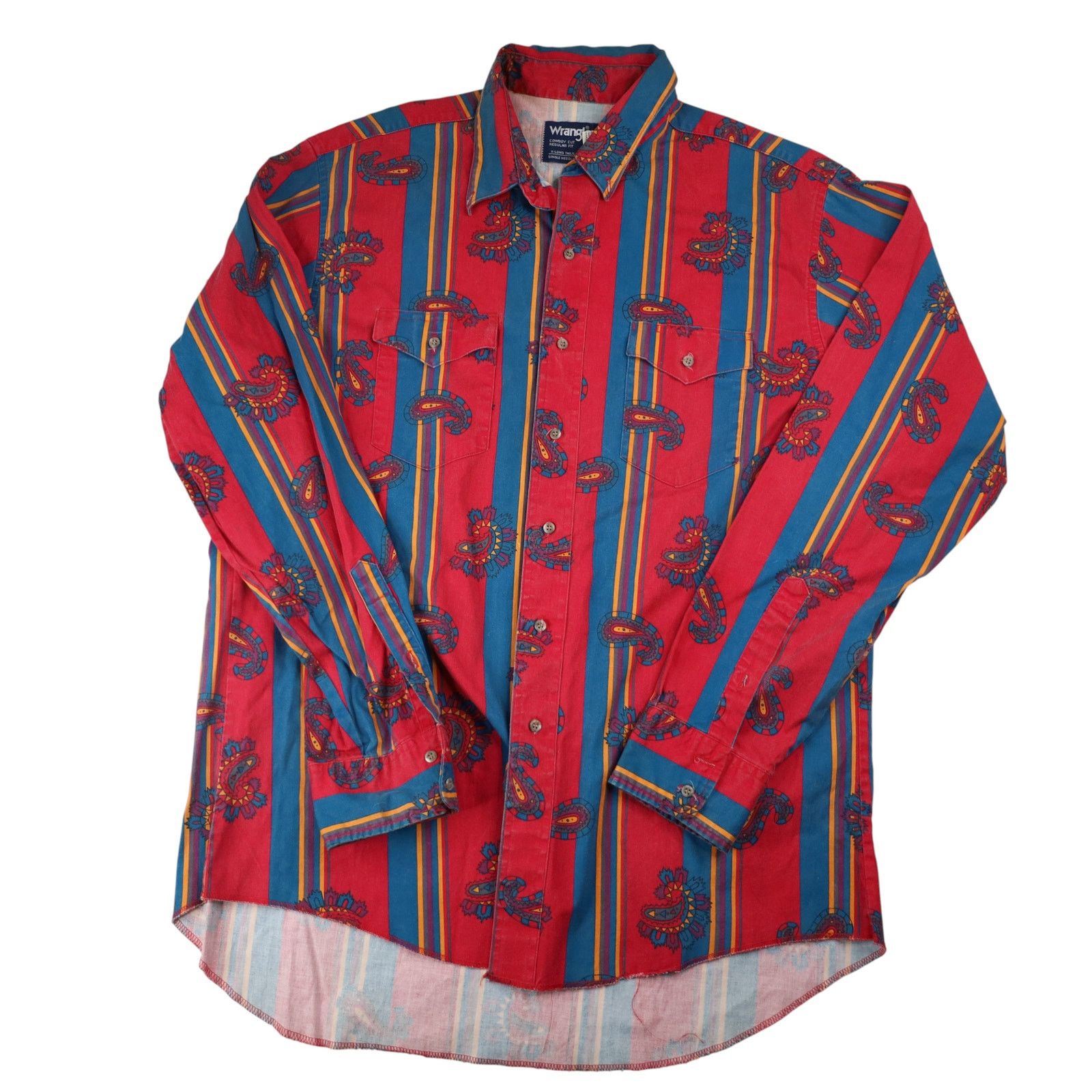 Vintage × Wrangler Vintage Wrangler Brushpopper Pastel Paisley Button Up Shirt Size US XL / EU 56 / 4 - 1 Thumbnail