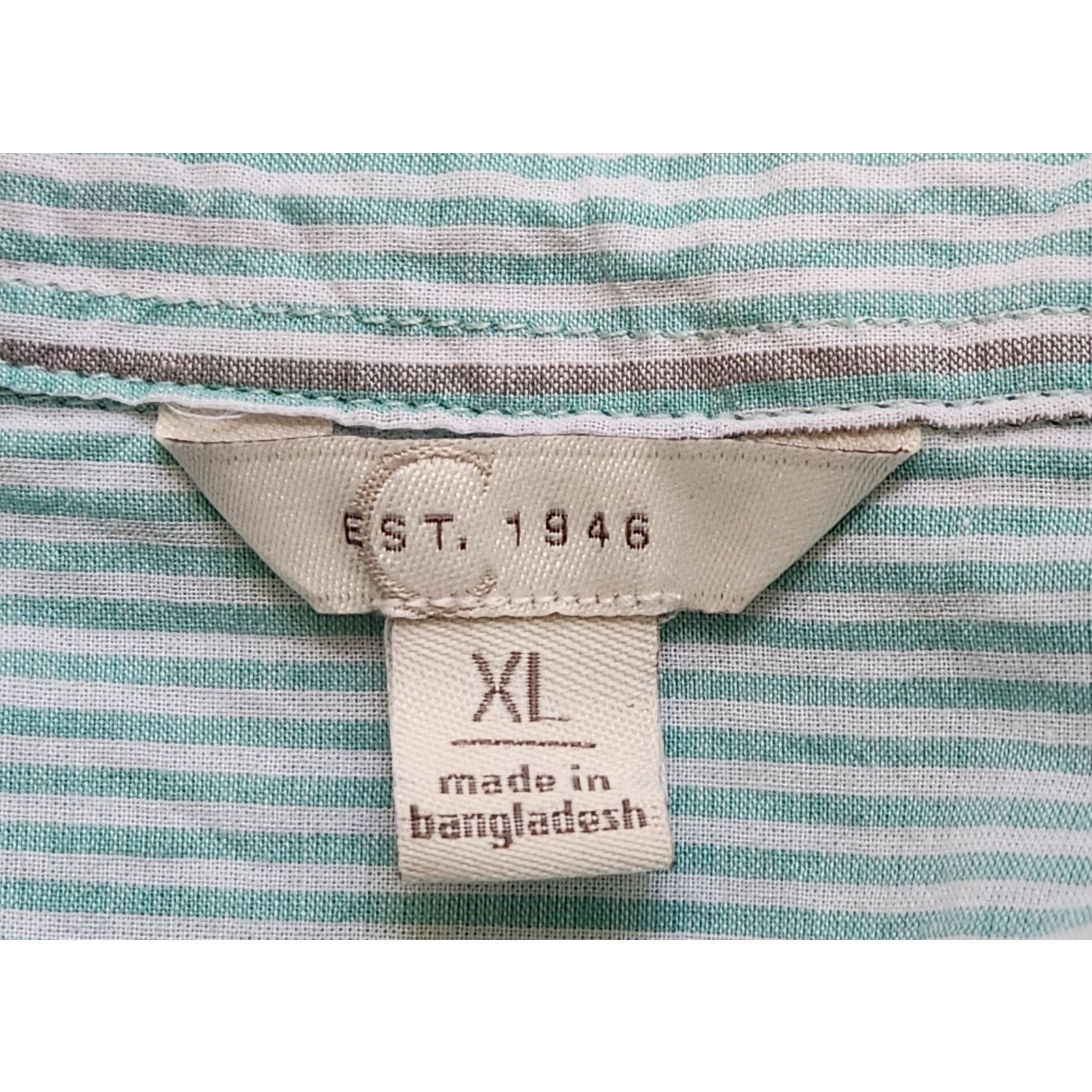 Other Cato Teal Gray Striped Button Up Top XL Collard Lightweight Size XL / US 12-14 / IT 48-50 - 4 Thumbnail