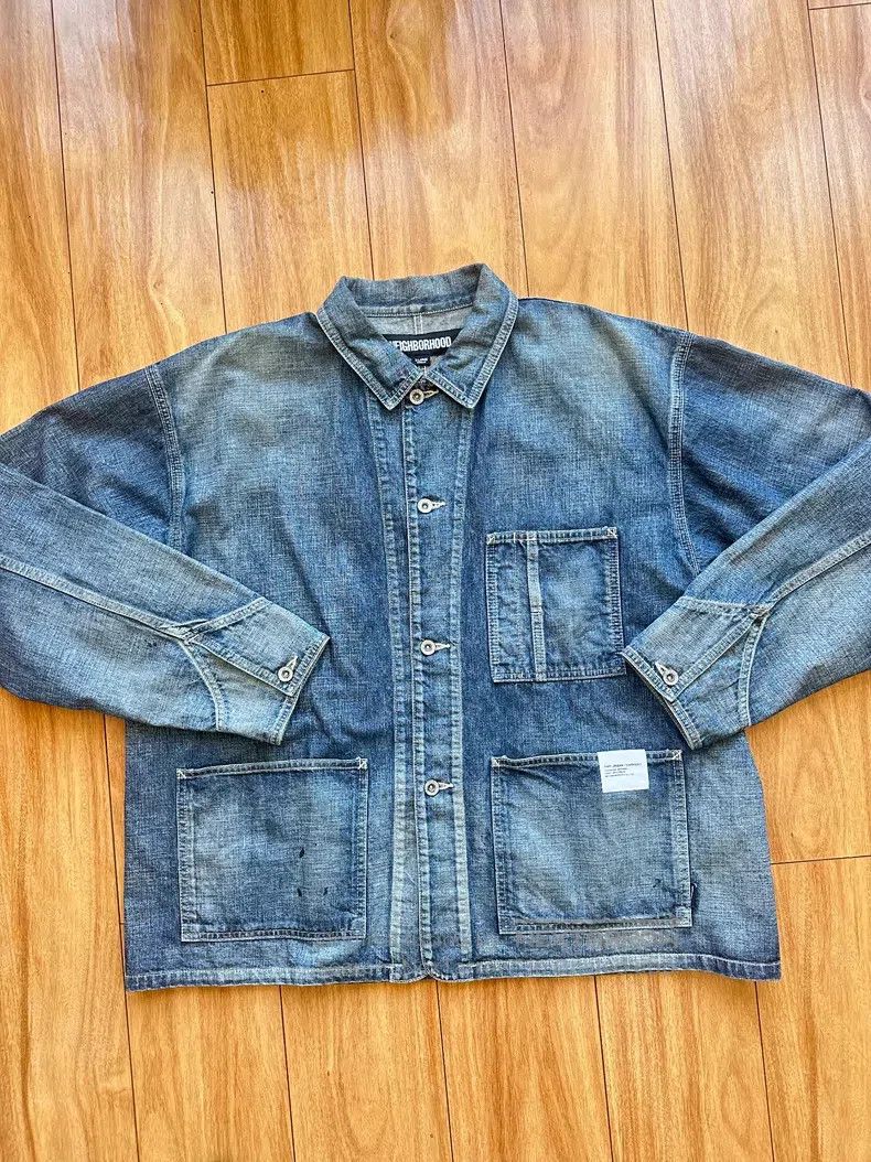 Neighborhood Neighborhood Splattered Washed Denim Jacket Size US XL / EU 56 / 4 - 1 Thumbnail