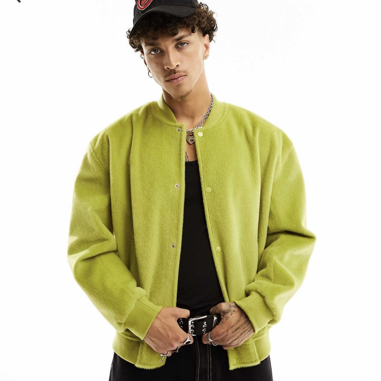Asos ASOS Oversized Wool Bomber Jacket Size US S / EU 44-46 / 1 - 6 Thumbnail