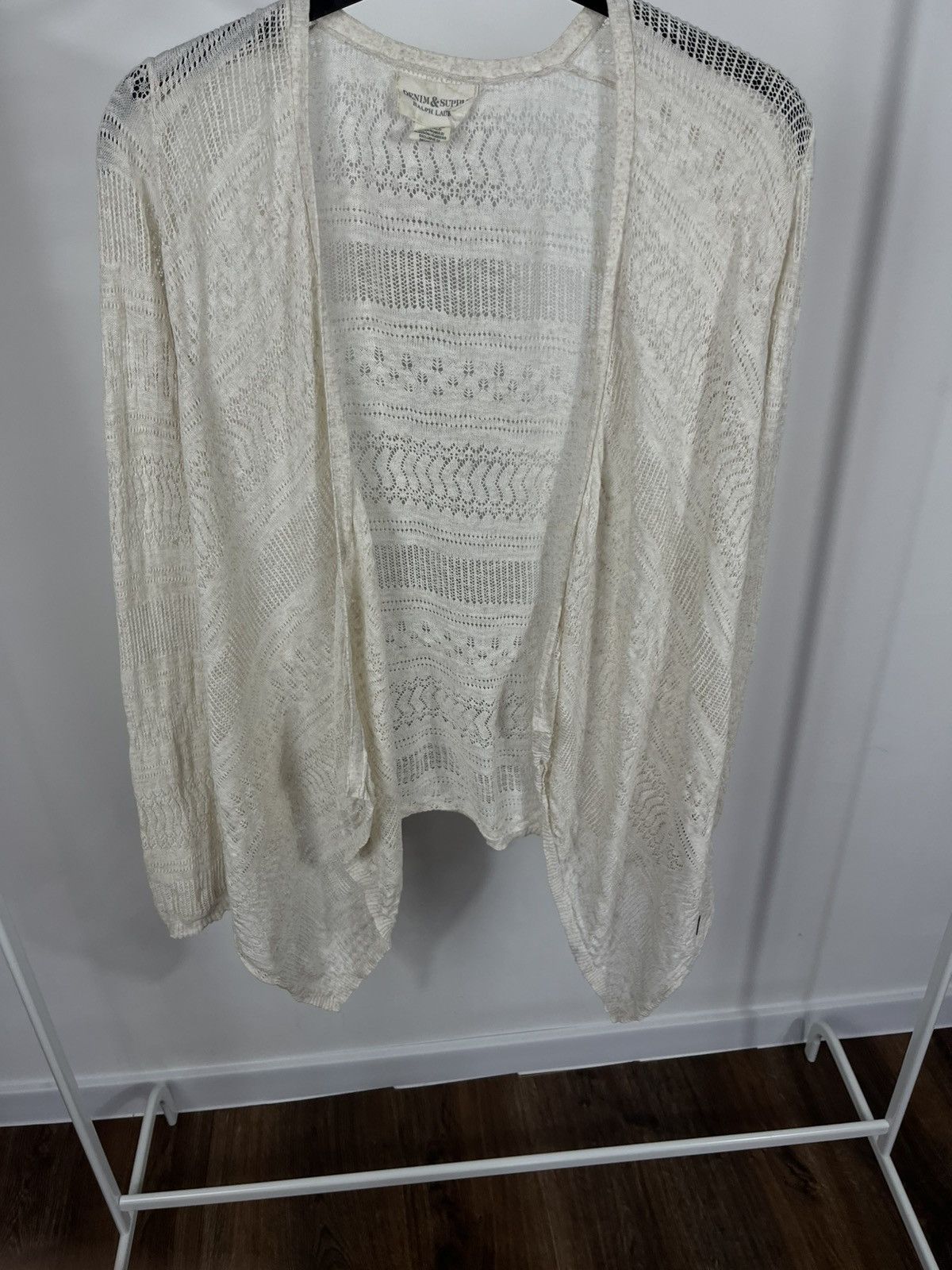 Denim & Supply Ralph Lauren Ralph Lauren Denim & Supply Lace Knit Cardigan Cream M Size M / US 6-8 / IT 42-44 - 3 Thumbnail