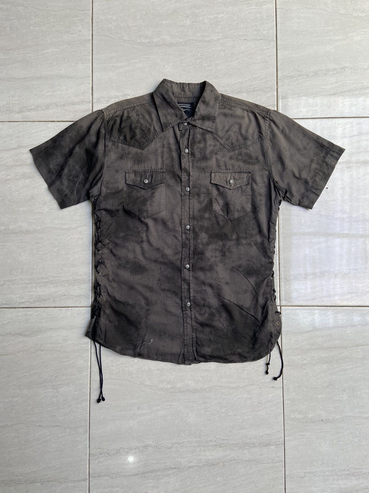 image of Seditionaries Splendid Satisfaction Tie Dye Patterned Shirt in Black/Brown, Men's (Size Medium)