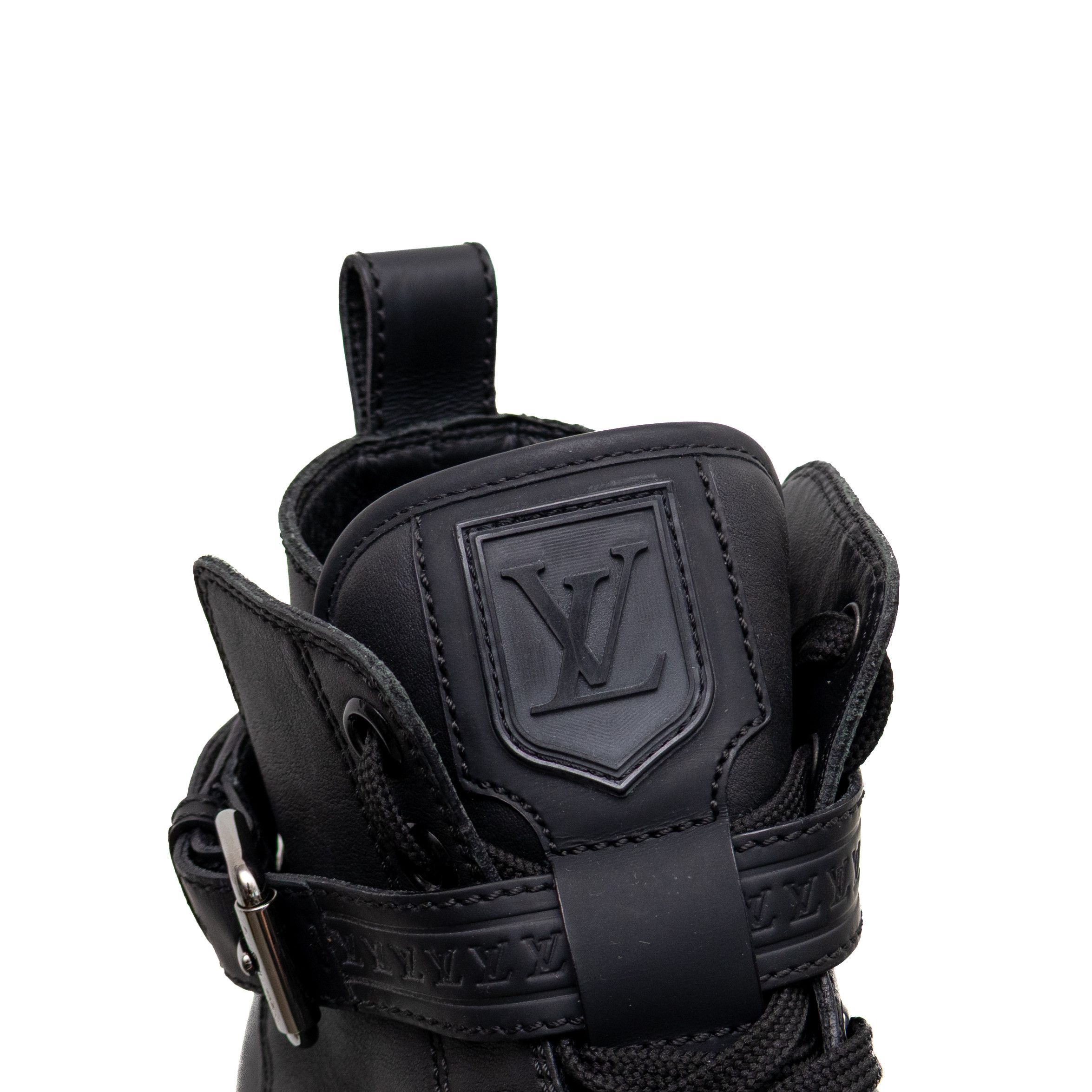 Louis Vuitton Louis Vuitton Falcon High Top Sneakers Black Leather Trainer Size US 9 / EU 42 - 9 Thumbnail