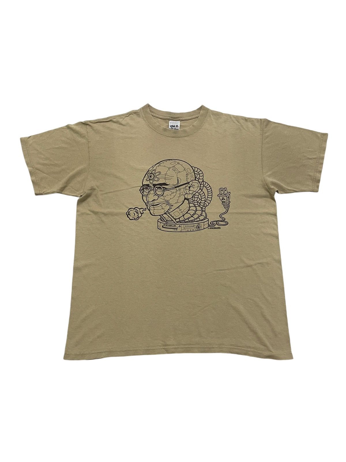 Vintage Vintage 90s ANANDAMIDE Mahatma Ghandi Robot T-shirt Size US L / EU 52-54 / 3 - 1 Thumbnail