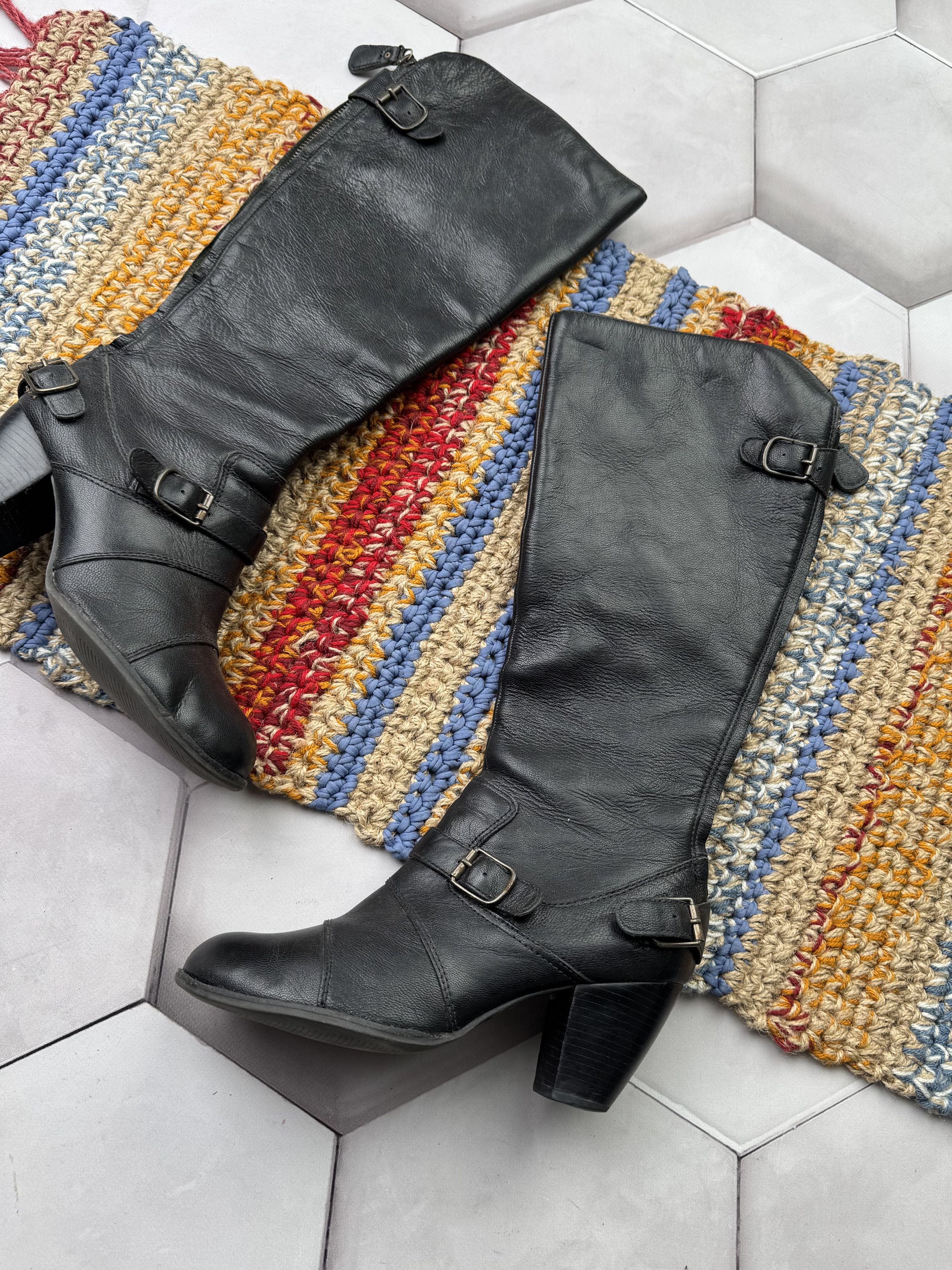Japanese Brand Vintage Leather Boots With Straps Size US 6.5 / IT 36.5 - 3 Thumbnail