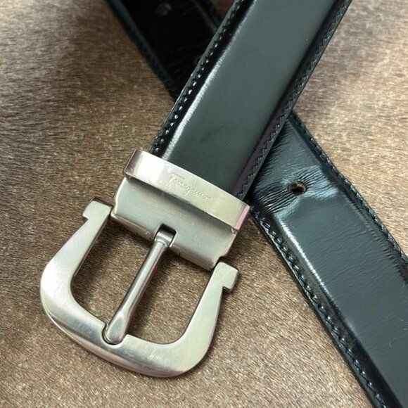 Salvatore Ferragamo Salvatore Ferragamo Reversible Gancini Leather Belt Size 32 - 1 Thumbnail