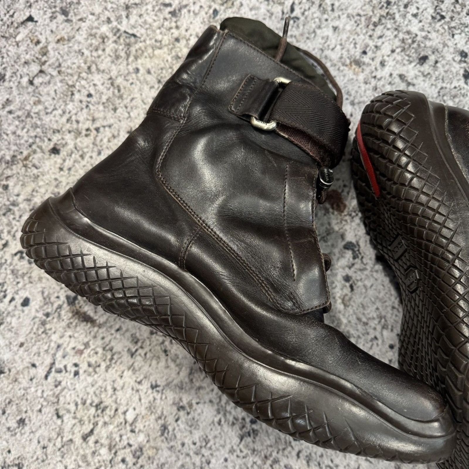 Prada Prada AW99 Archive Square Toe Vibram Combat Boots Size US 7.5 / EU 40-41 - 13 Thumbnail
