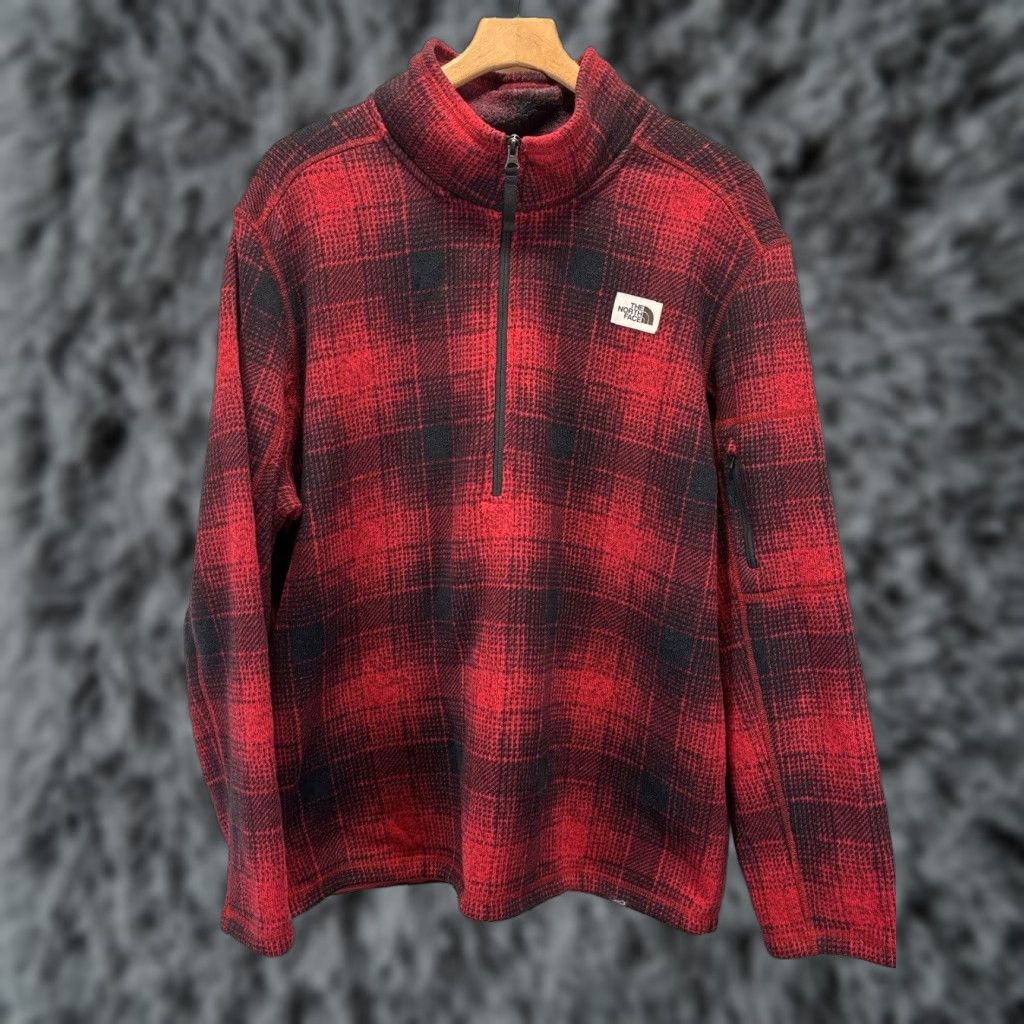 The North Face The North Face Tsillan Mens 1/4 Zipper Pullover Fleece Buffalo Plaid Size XXL 2X Red Plaid Zipper Sweatshirt Mens Size US XXL / EU 58 / 5 - 1 Thumbnail