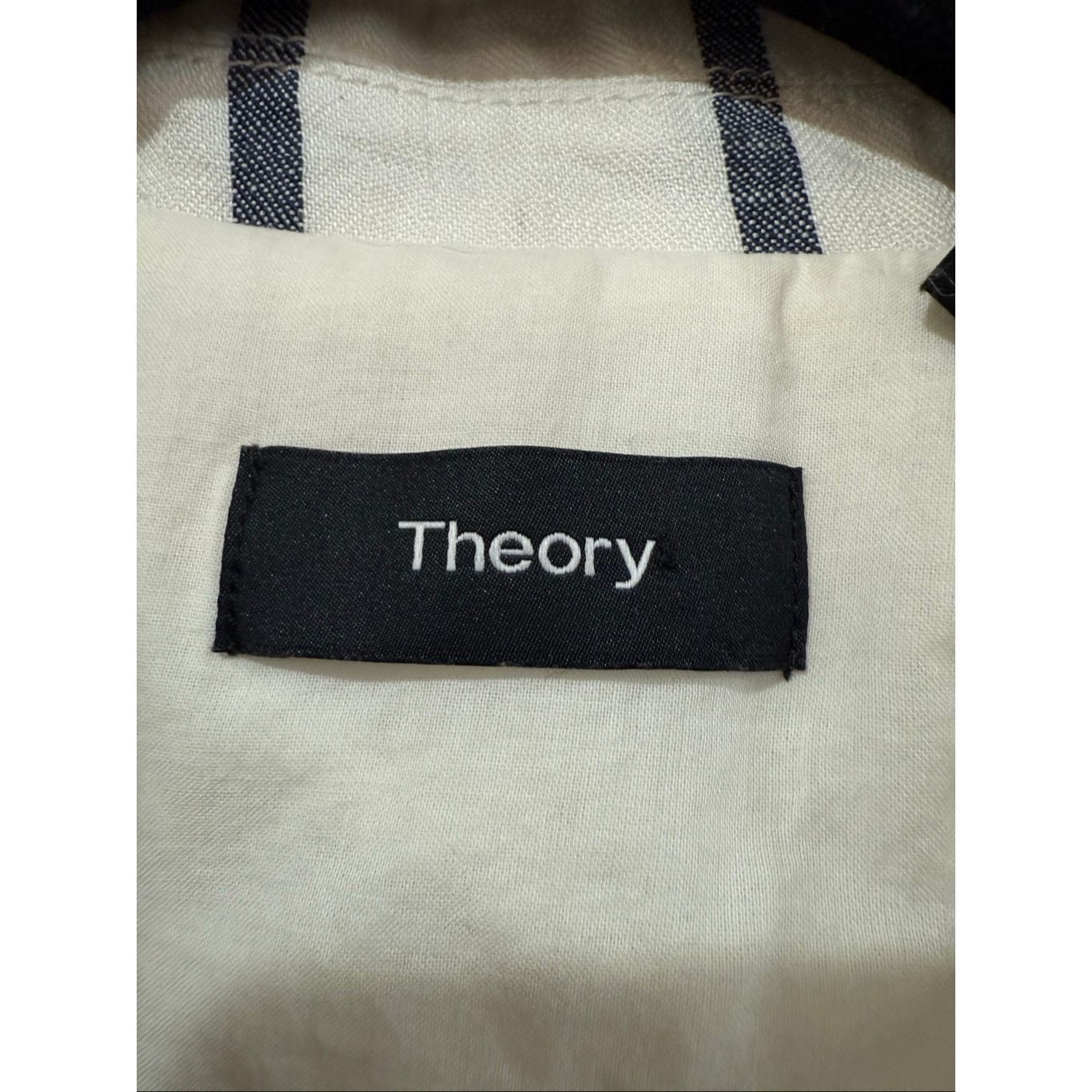 Theory Theory Blazer Jacket 'Brightdale' Cream Wide Blue Gray Strip Size M / US 6-8 / IT 42-44 - 3 Thumbnail