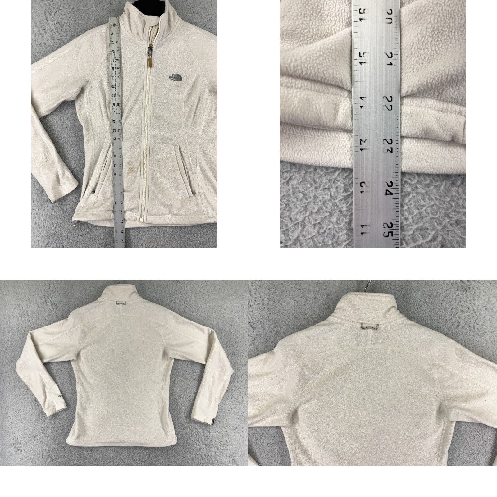 The North Face The North Face Sweater Womens Small White TKA 200 Polyester Fleece Mock Neck Size S / US 4 / IT 40 - 9 Thumbnail