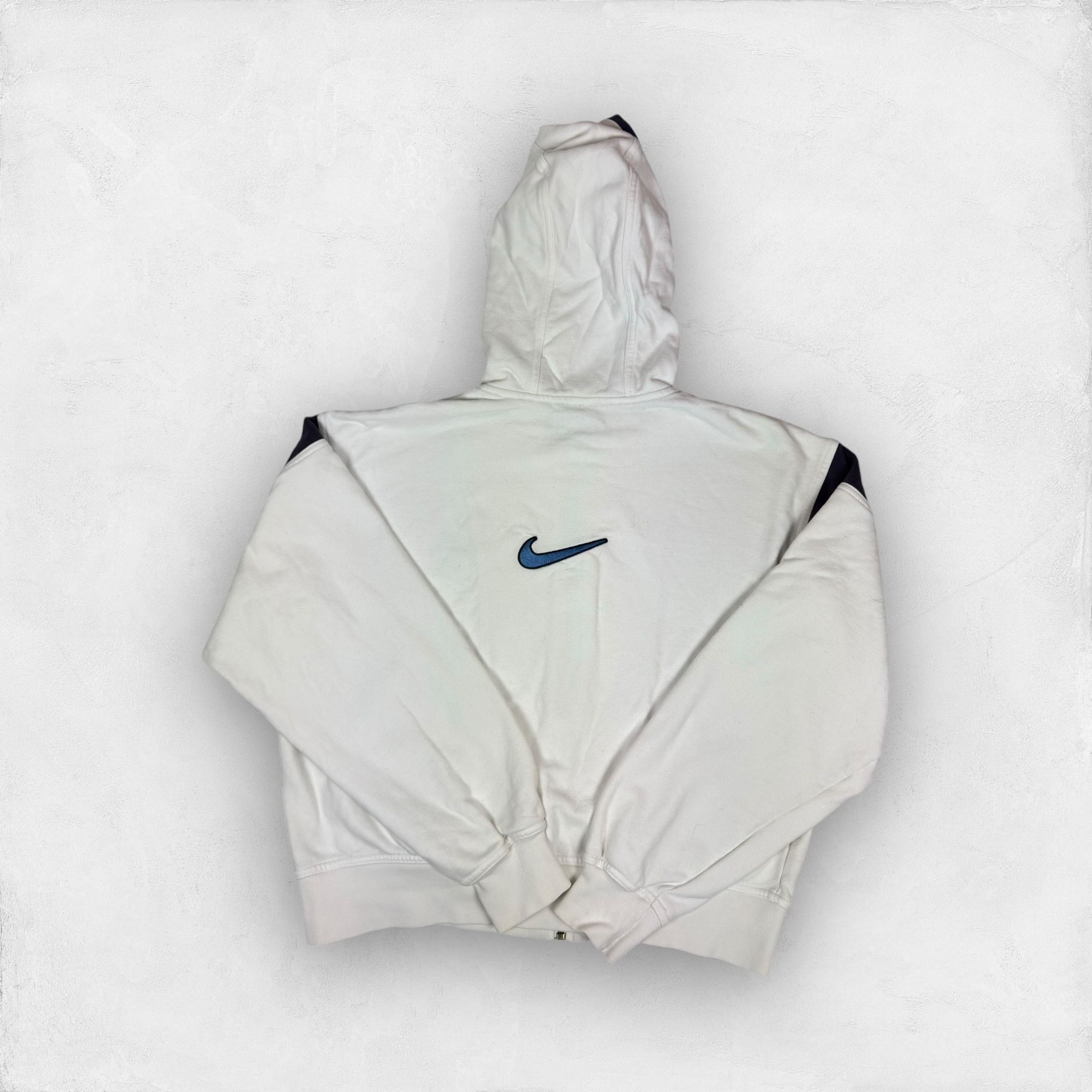 Nike × Vintage Nike Womens White Solo Swoosh Hooded Full Zip Jacket M(8-10) Size M / US 6-8 / IT 42-44 - 5 Thumbnail