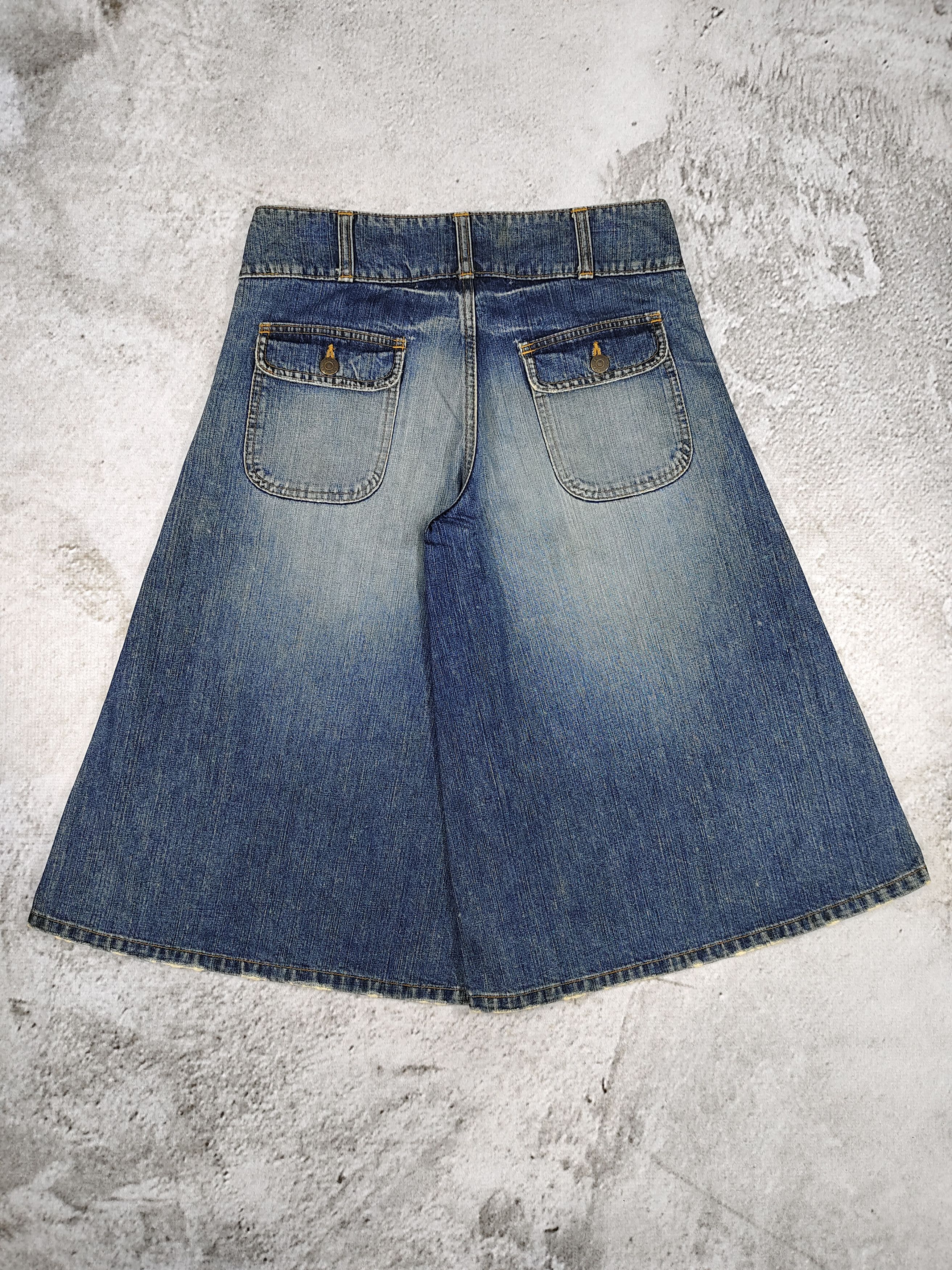 Beams Plus 2000s Beams Boy- Hakama Silhouete Coulotte Wide Leg Denim Size 30" / US 8 / IT 44 - 7 Thumbnail