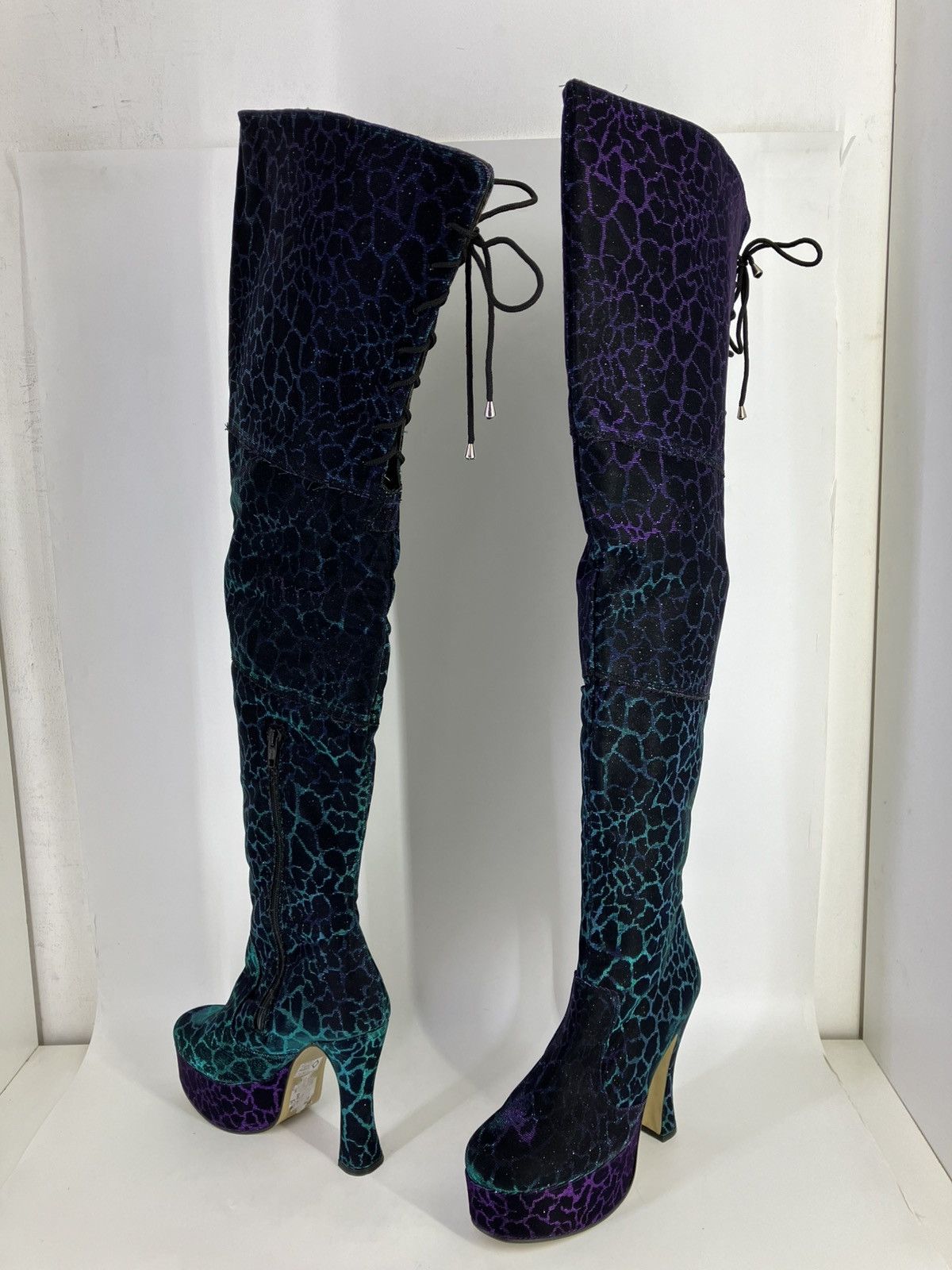 Vintage Over-the-knee thigh-high boots Nathaly Martinez 90s 00s Size US 8 / IT 38 - 3 Thumbnail