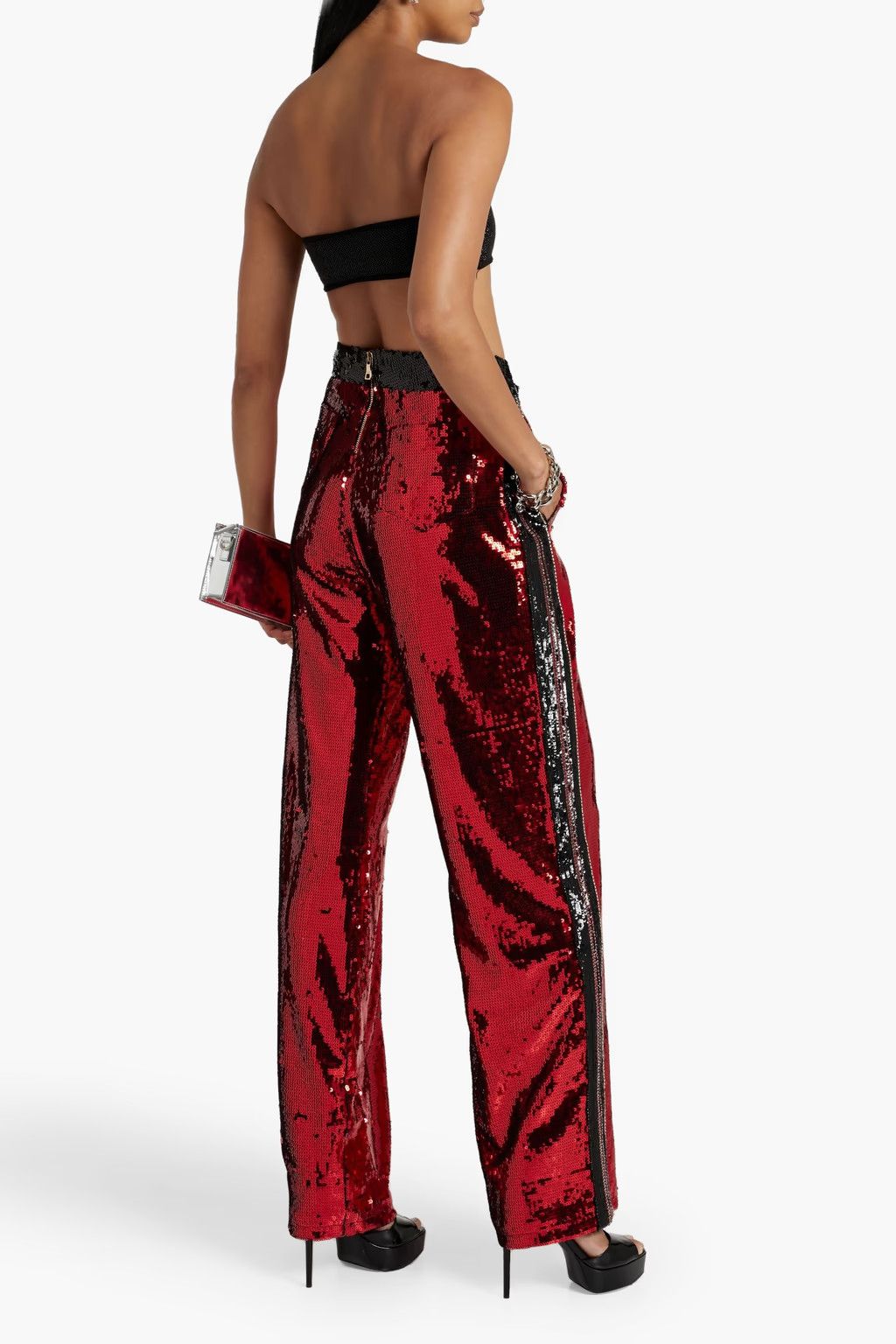 Balmain o1y0625 Sweatpant in Red Size 28" / US 6 / IT 42 - 3 Thumbnail