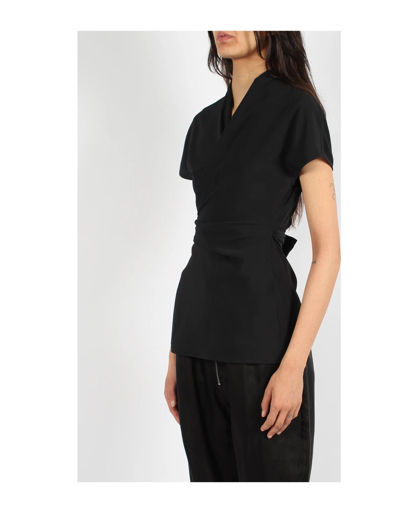 Rick Owens o1y0126 Blouse in Black Size M / US 6-8 / IT 42-44 - 3 Thumbnail