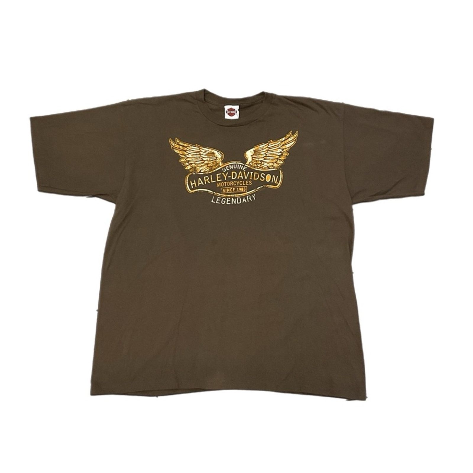 Harley Davidson Harley-Davidson Genuine Legendary Brown T-Shirt Size US XXL / EU 58 / 5 - 1 Thumbnail