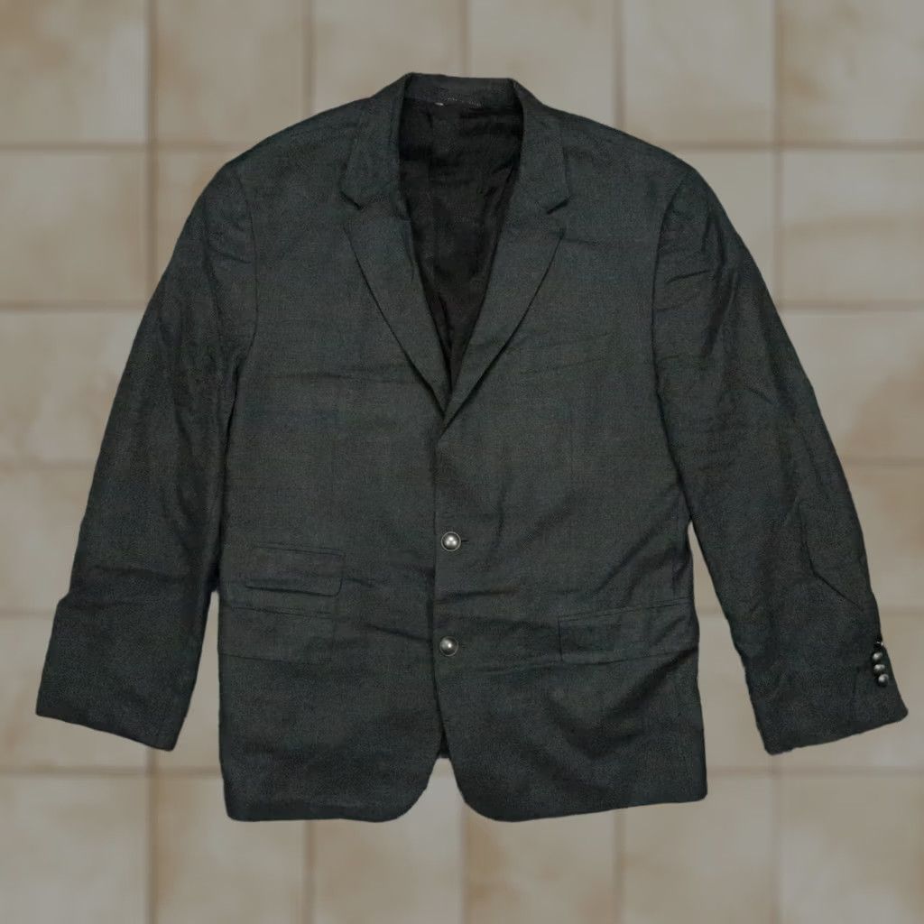 Hugo Boss HUGO BOSS Blazer Mens 42 Gray Wool 2 Piece Formal Business Wedding Notch Lapel Double-Vented 2 Button Chest 42in Dry Clean Only Regular Mens Size 42R - 1 Thumbnail