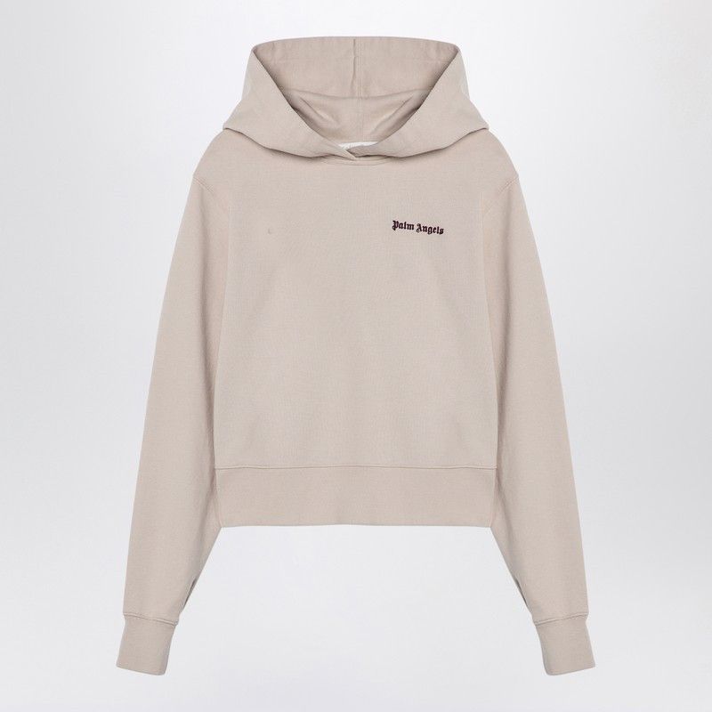 Palm Angels Logo Hoodie Light Beige