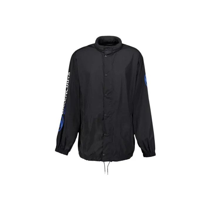 Balenciaga Balenciaga Black Logo Print Long Sleeve Jacket Size US XS / EU 42 / 0 - 1 Thumbnail