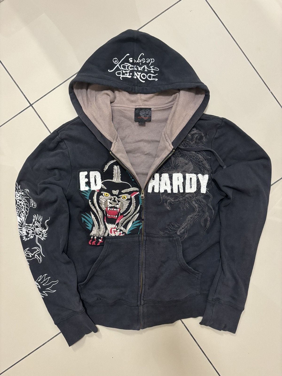 2000s Ed Hardy Panther Hoodie