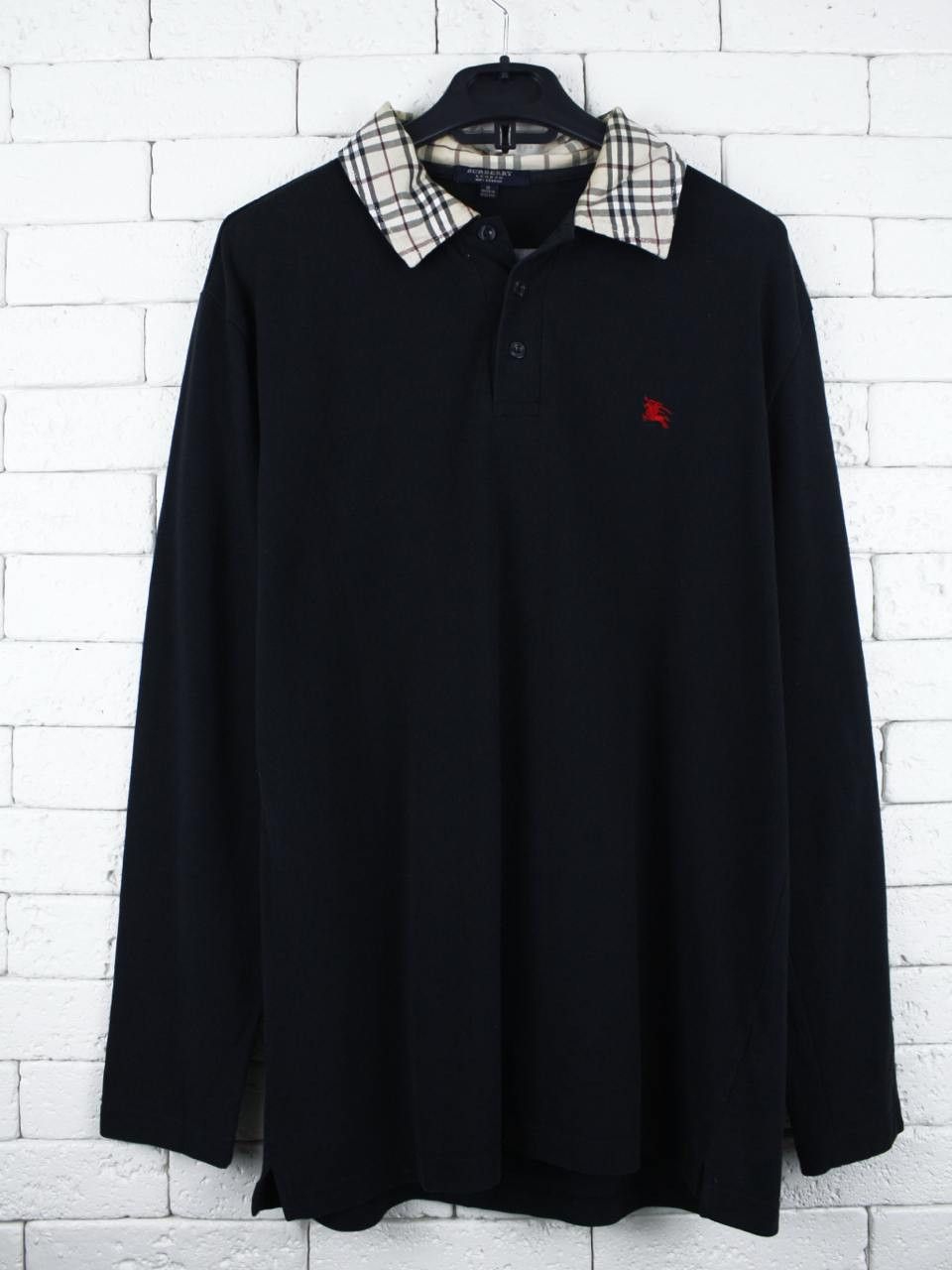 Burberry Burberry London Black Polo Collar Long Sleeve Vintage Size US S / EU 44-46 / 1 - 1 Thumbnail