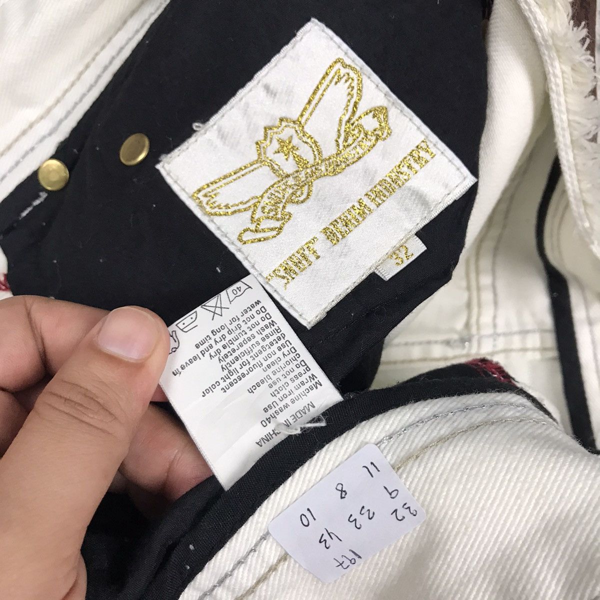 If Six Was Nine × Japanese Brand × Tornado Mart SNUFF DENIM JAPAN STYLE DISTRESSED BOOTCUT PANTS Size US 32 / EU 48 - 22 Thumbnail