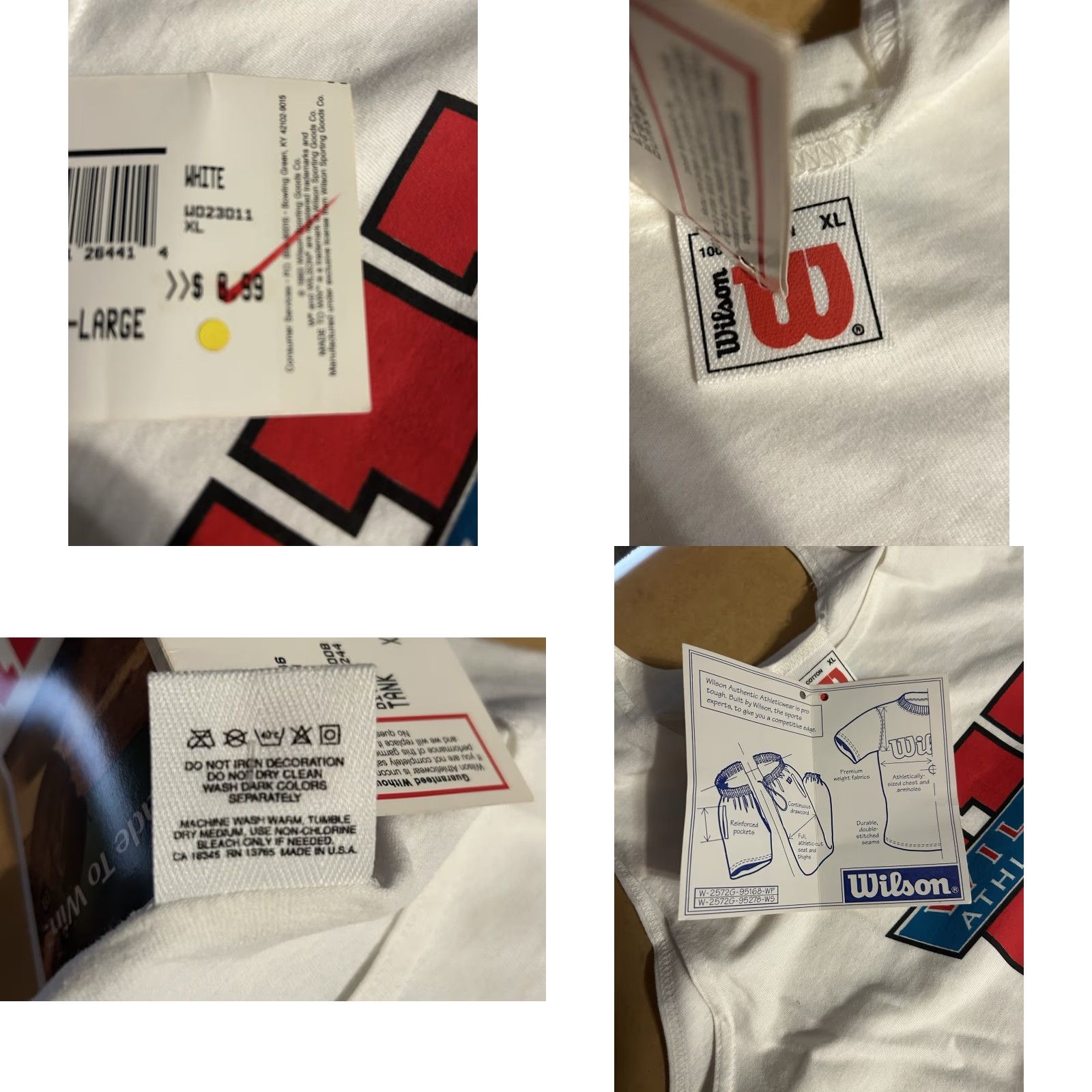 Wilson VINTAGE Wilson Athletic wear Tank Top Men XL White Logo 80s Sports Gym T-Shirt Sleeveless Regular Fit Crew Neck NWT Dead Stock 1983 Style#5008 US Made Size US XL / EU 56 / 4 - 10 Thumbnail