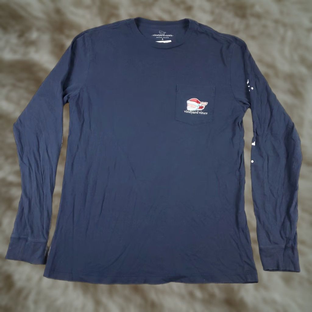 Vineyard Vines Vineyard Vines T Shirt Mens Small Blue Whale Casual Long Sleeve Size US S / EU 44-46 / 1 - 1 Thumbnail