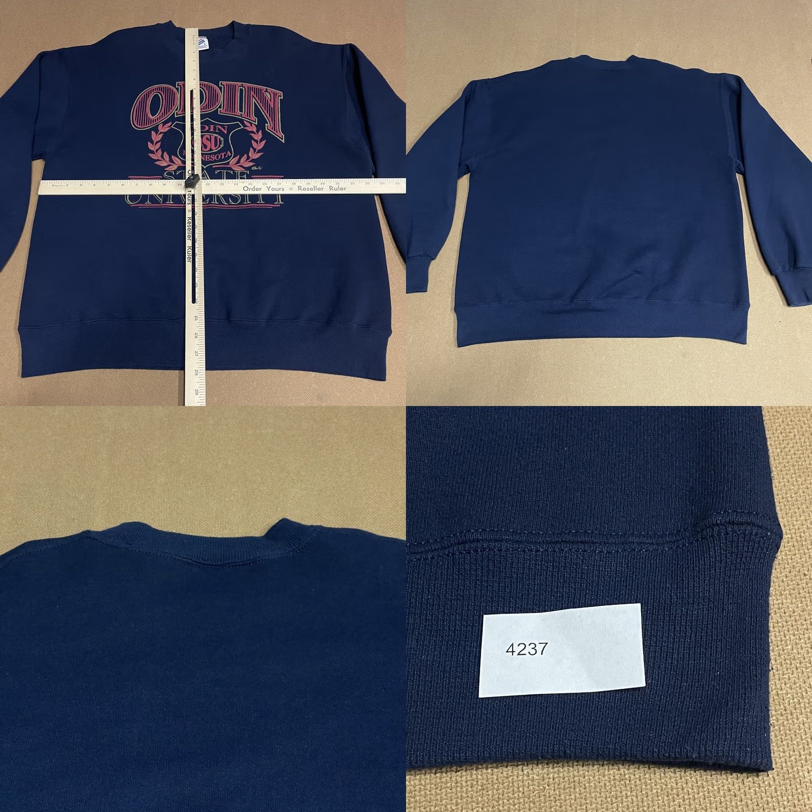 Jerzees VINTAGE Odin State University Sweatshirt Mens Large Blue Jerzees 90s Collegiate Graphic Print Pullover Size US L / EU 52-54 / 3 - 8 Thumbnail