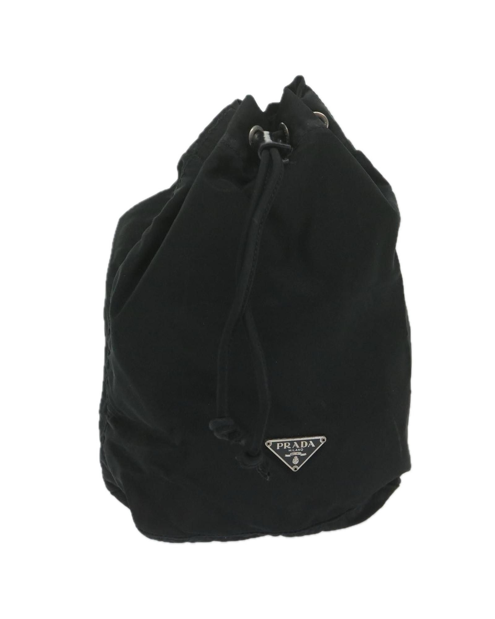 image of Prada Black Nylon Clutch With Modern Design, Women's