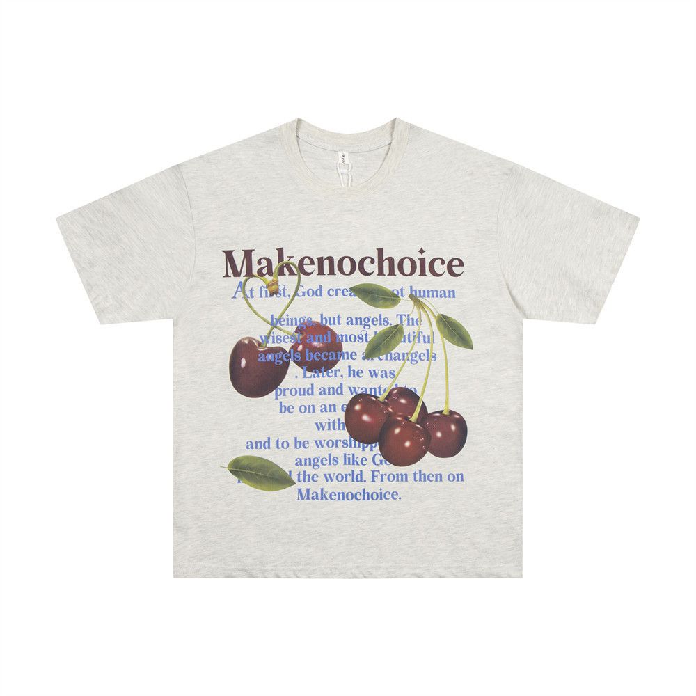 Japanese Brand × Vintage Grey Cherry Print Loose Casual Cotton T-Shirt Size US L / EU 52-54 / 3 - 1 Thumbnail