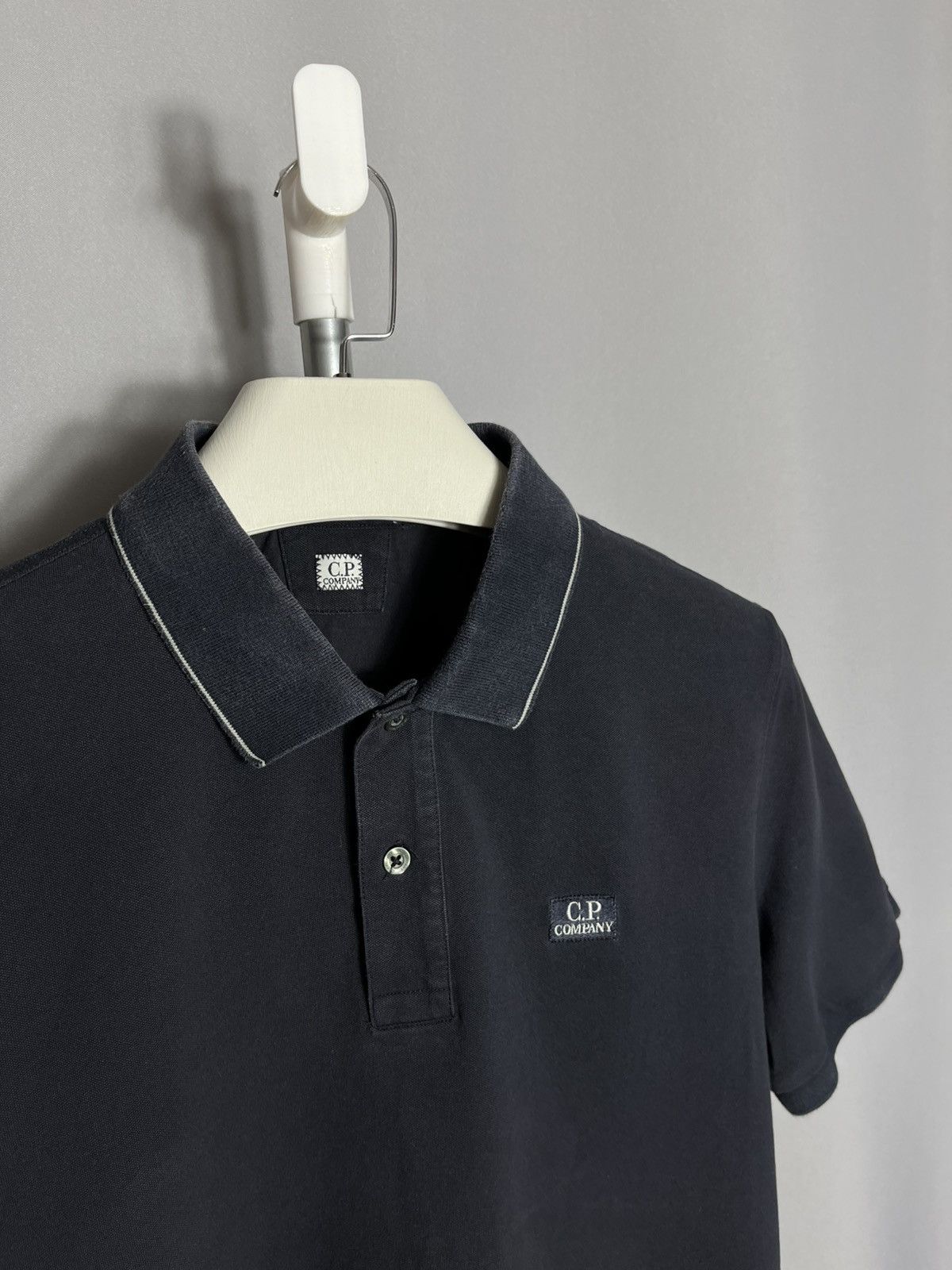 C.P. Company C.P. Company Short Sleeve Tipped Logo Navy Polo Mens Slim Size US L / EU 52-54 / 3 - 2 Thumbnail