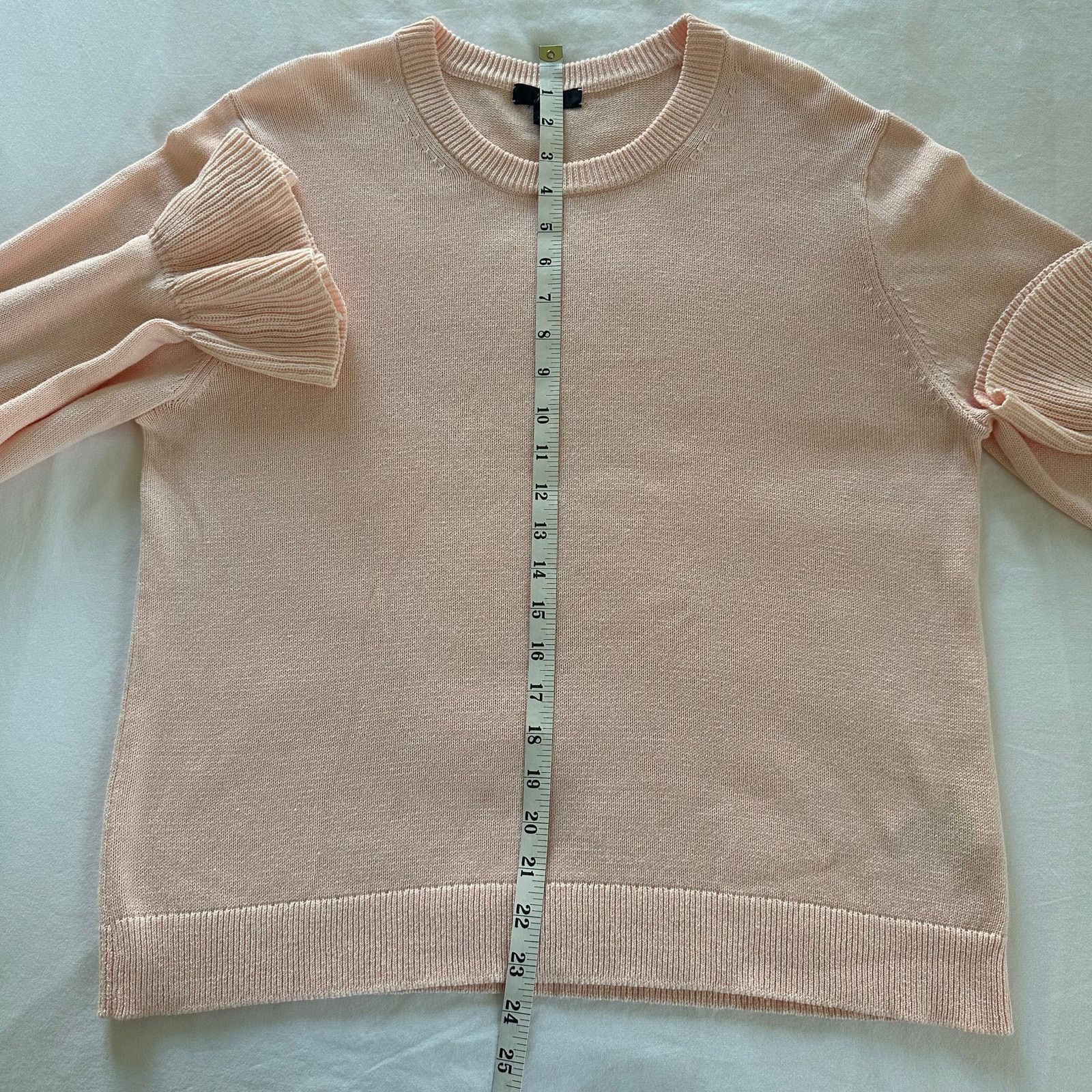 J.Crew J.Crew Round Neck Bell Sleeve Pink Sweater 100% Cotton US L Size L / US 10 / IT 46 - 6 Thumbnail