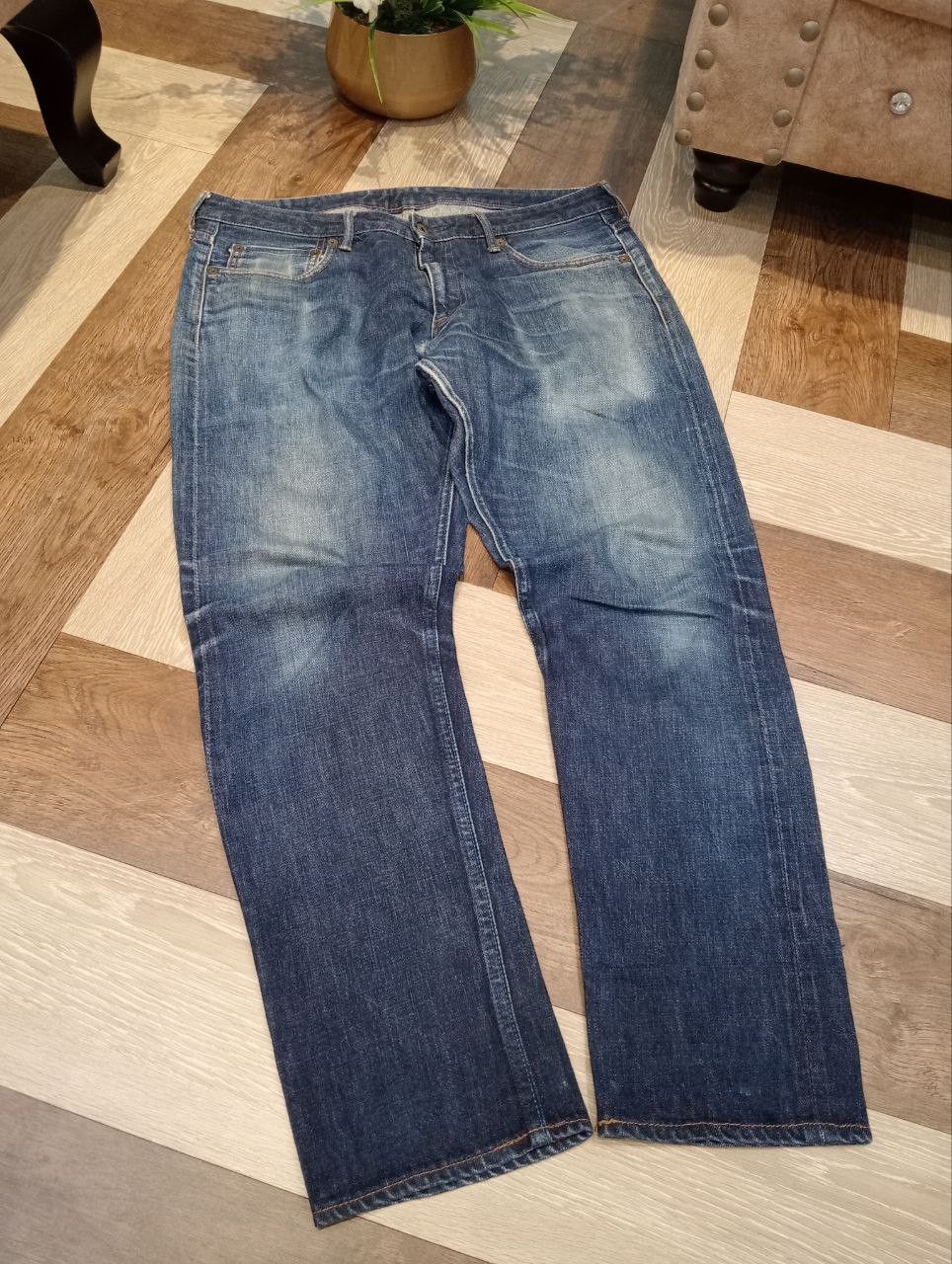 Japan Blue JAPAN BLUE DENIM BLUE SELVEDGE DISTRESSED PANTS Size US 34 / EU 50 - 3 Thumbnail