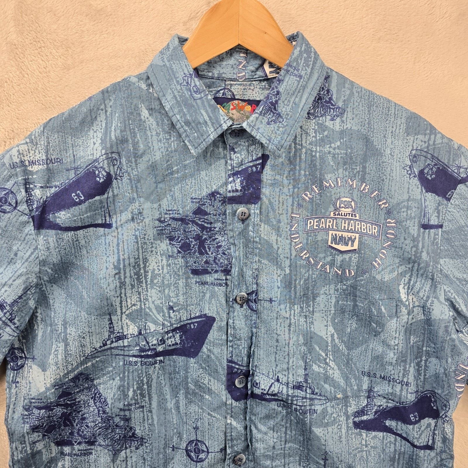 Jams World Jams World Shirt Mens Large Blue Pearl Harbor Navy Print Size US L / EU 52-54 / 3 - 2 Thumbnail