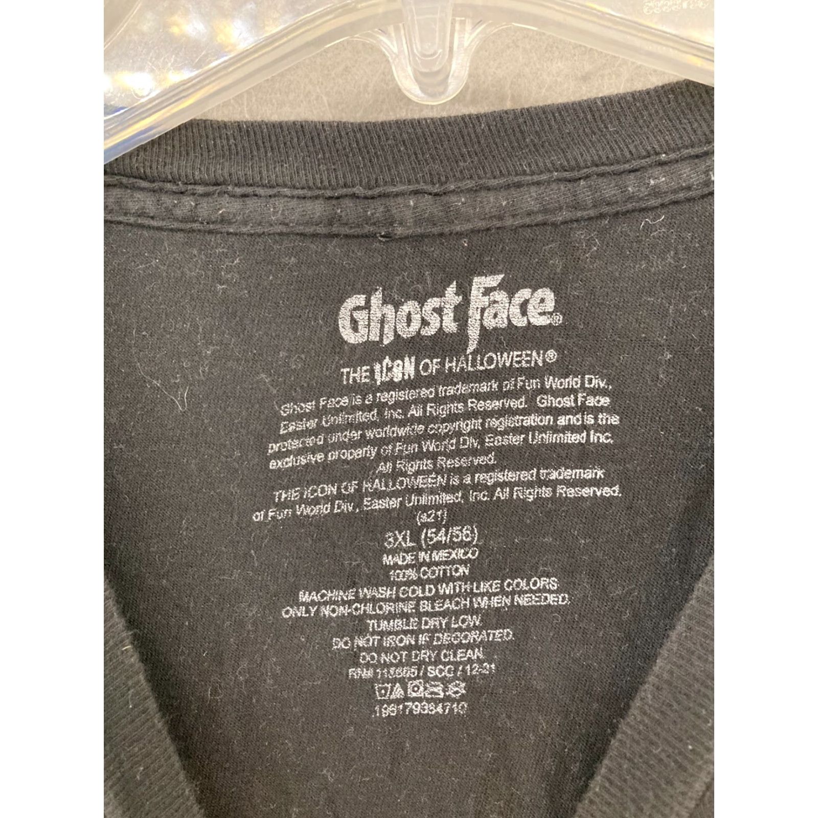 Vintage Ghost Face Mens TShirt 3XL Black Halloween Horror Shirt Men 3XL Black Ghost Face Horror T-Shirt Size US XXL / EU 58 / 5 - 5 Thumbnail