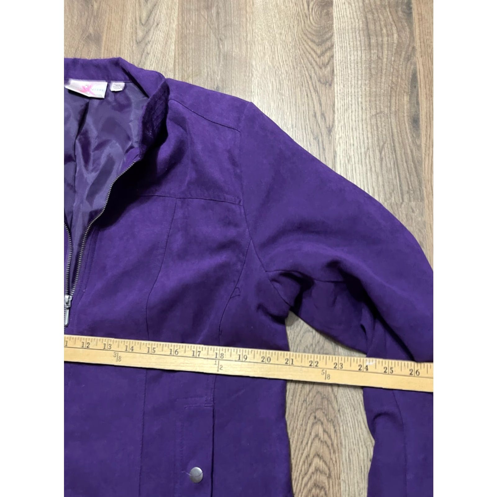 Vintage Studio Works Jacket Women's Size 16P Petite Purple Full Zip Velvet Blazer Dressy Casual Velvet Blazer Womens 16P Purple Full Zip Regular) Size XXL / US 16-18 / IT 52-54 - 5 Thumbnail