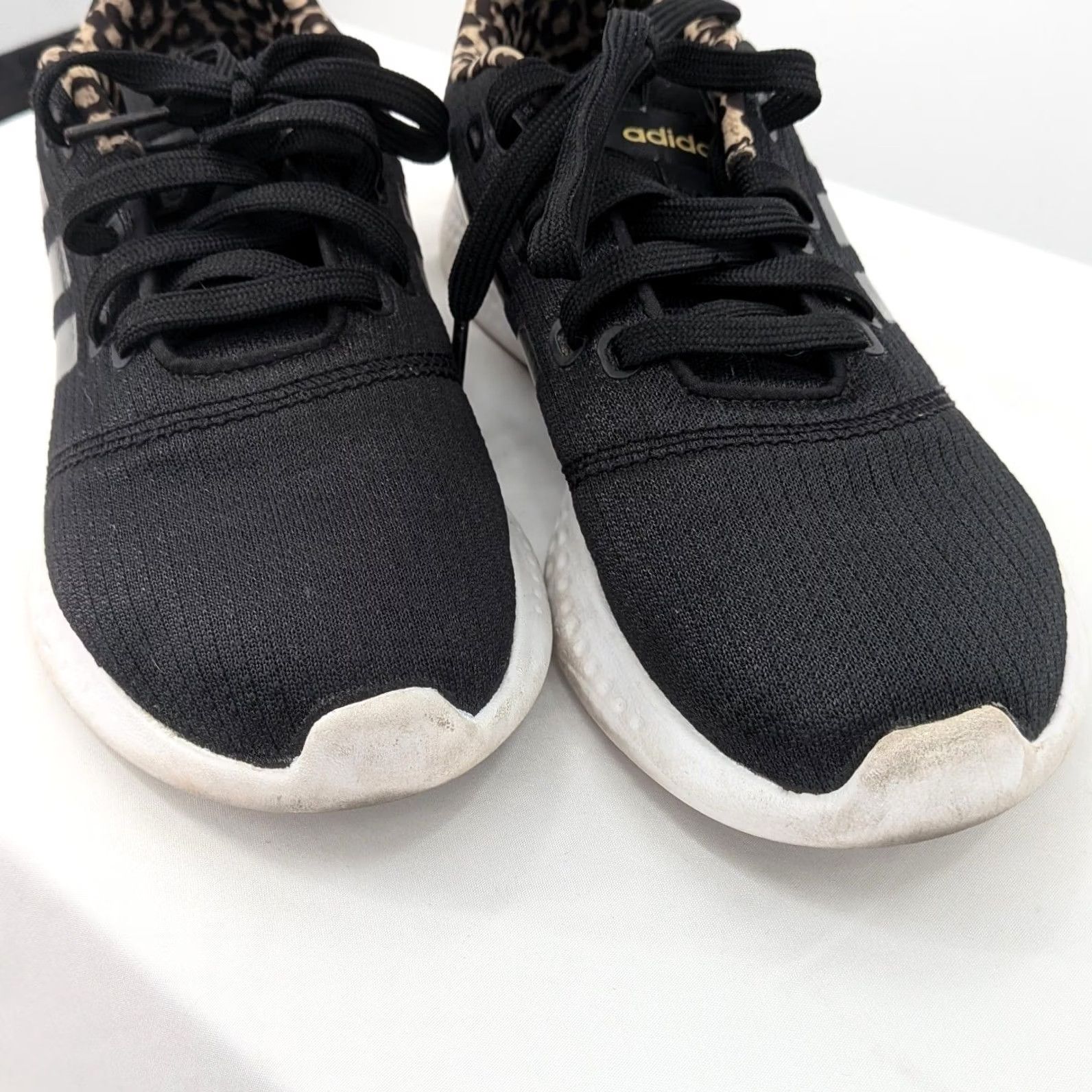 Adidas Adidas Sneakers Black Knit Leopard Lined Casual Trainers Sz 7 Women Size US 7 / IT 37 - 6 Thumbnail