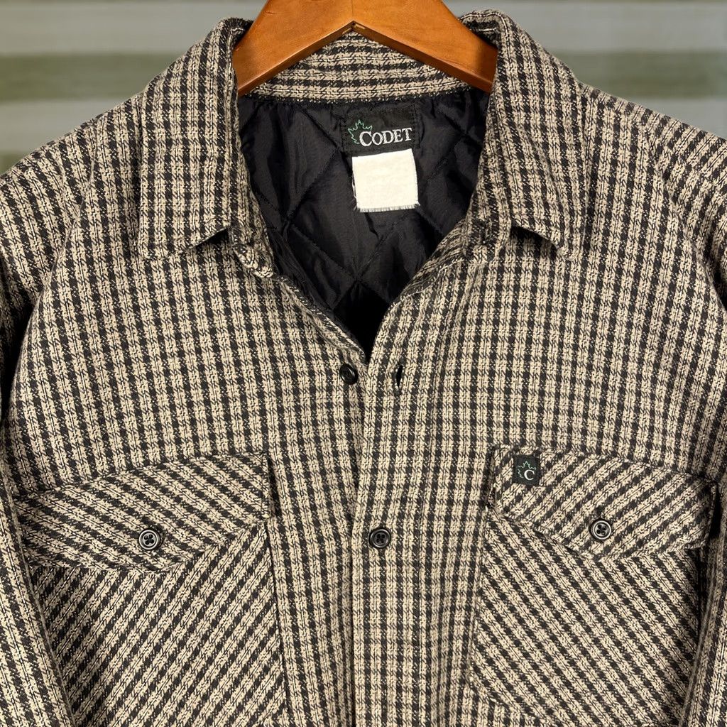 Vintage VINTAGE Codet Shacket Plaid Quilted Lining Pockets Workwear XL Gray Men Size US XL / EU 56 / 4 - 1 Thumbnail