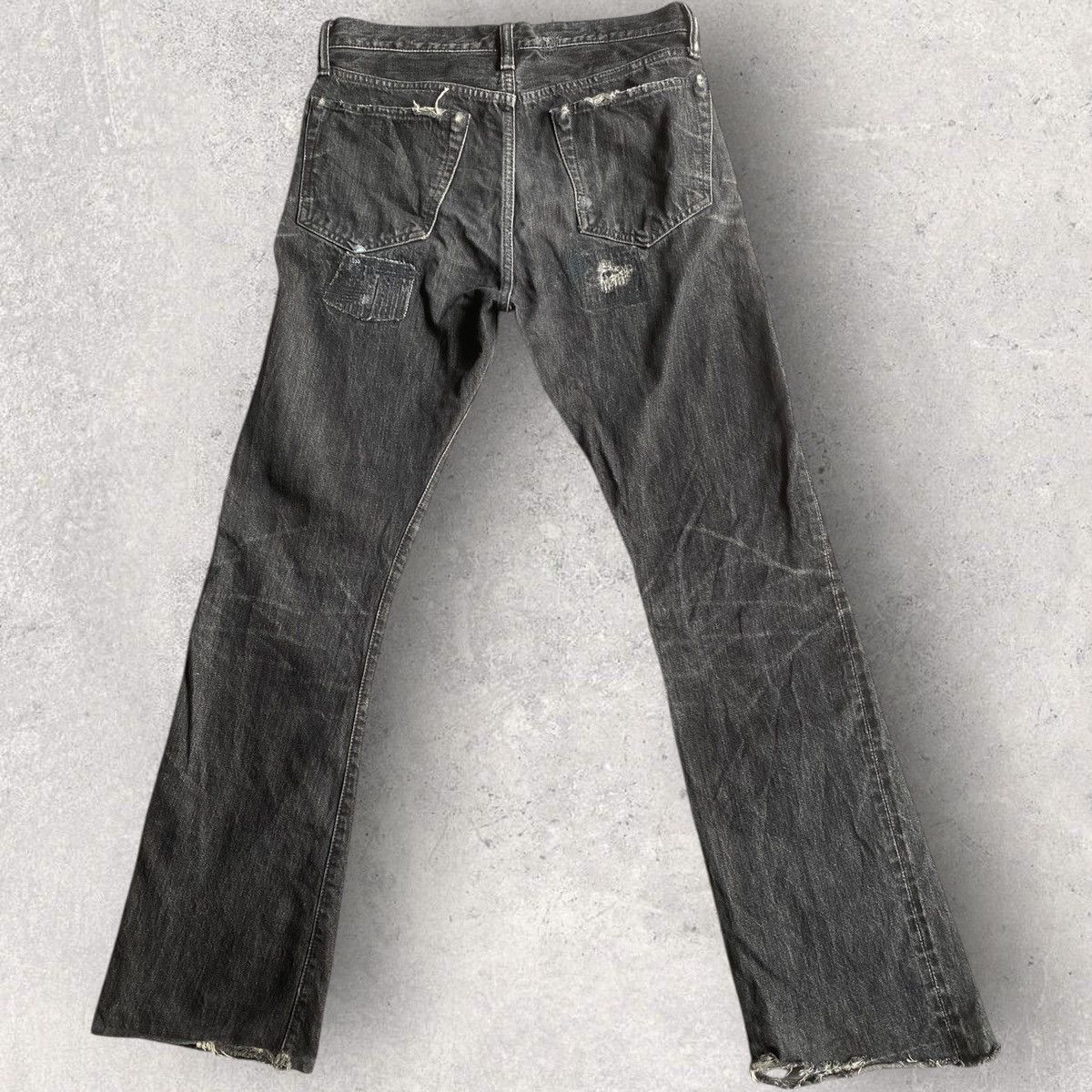Kapital Blackwash Patchwork Bootcut Jeans Size US 31 - 5 Thumbnail