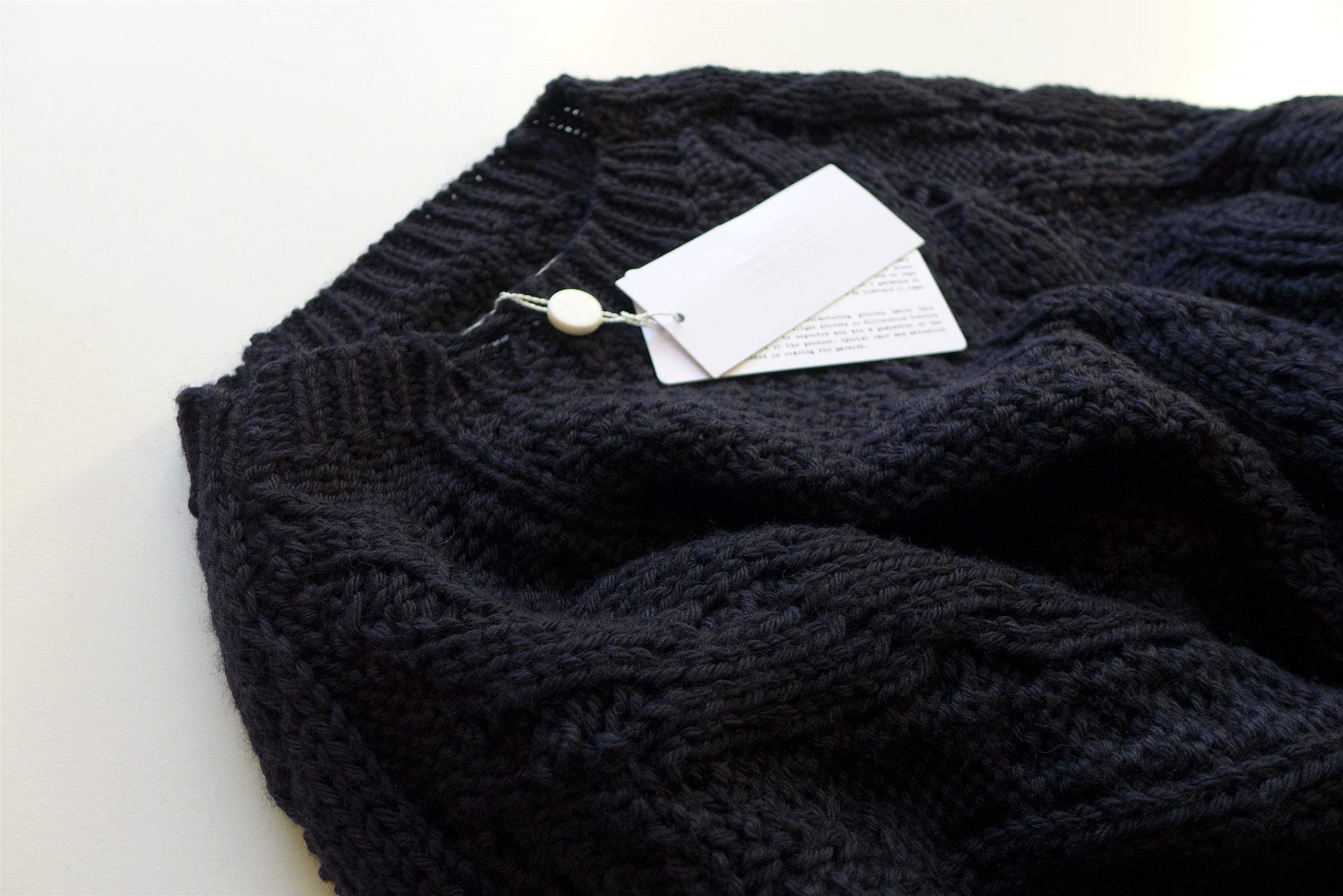 Maison Margiela Margiela Distressed Cable Knit Sweater - Navy Wool Size US M / EU 48-50 / 2 - 4 Thumbnail