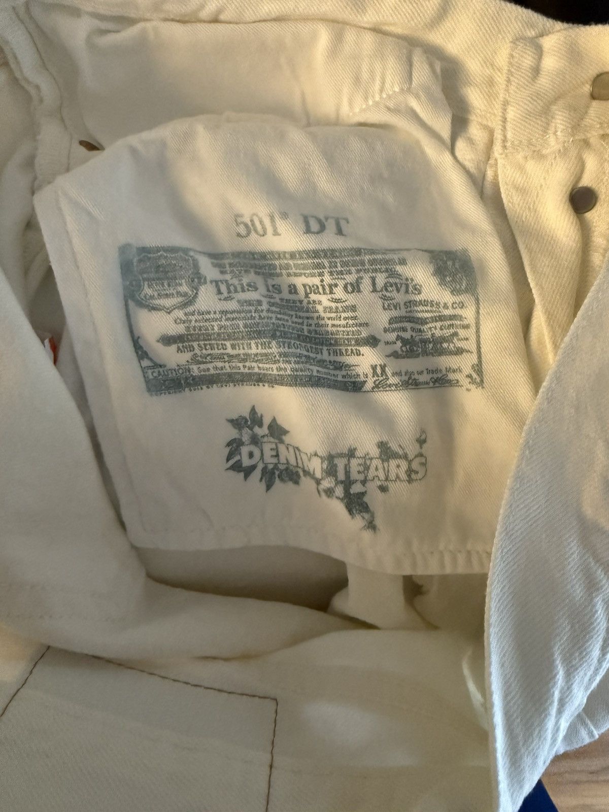 DENIM TEARS Denim Tears, X Levi’s Cream / Egg Shell 501 New Size US 36 / EU 52 - 4 Thumbnail