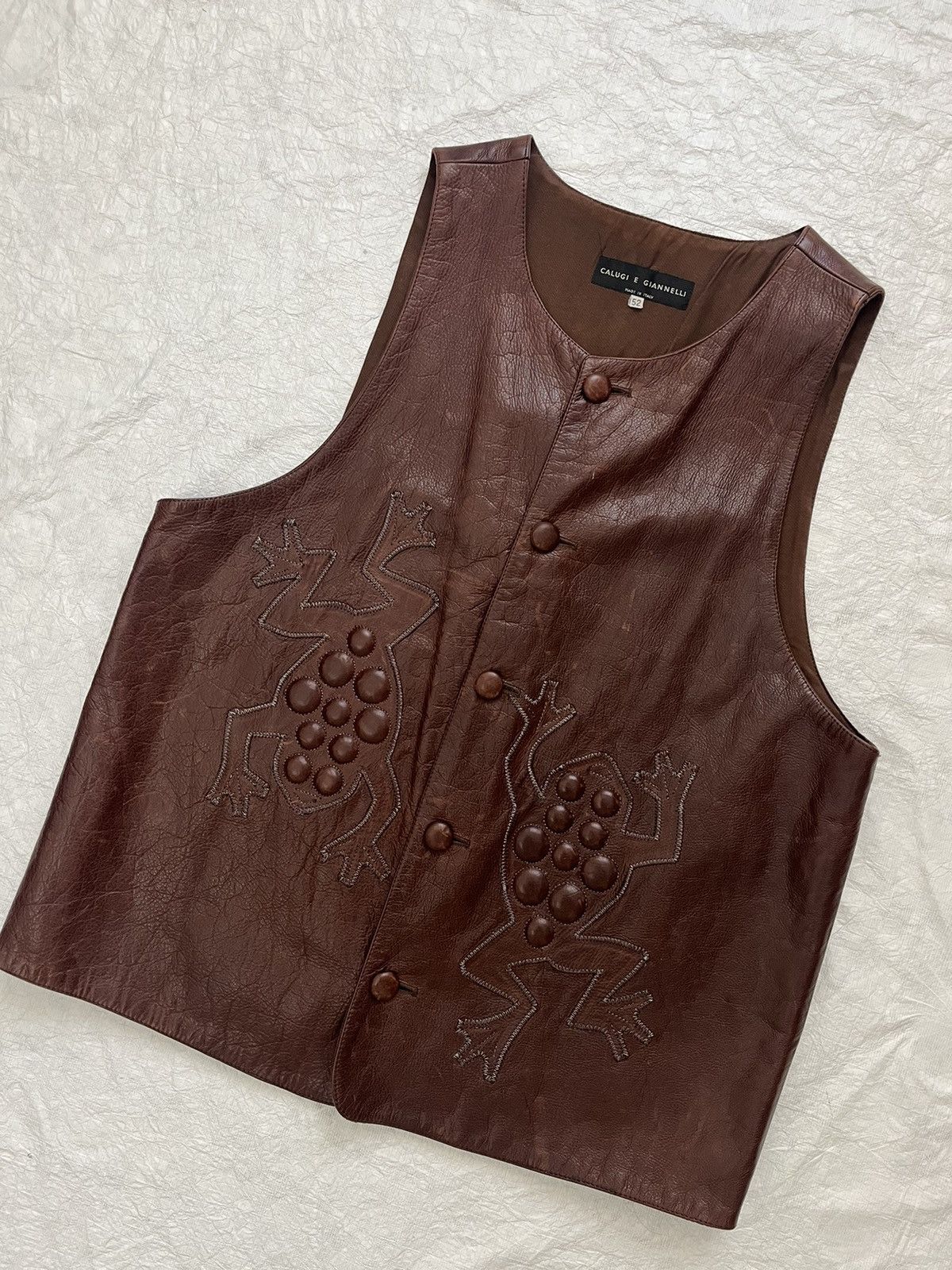 Calugi e Gianelli Calugi e Giannelli 1980s italian leather frog vest Size US L / EU 52-54 / 3 - 2 Thumbnail