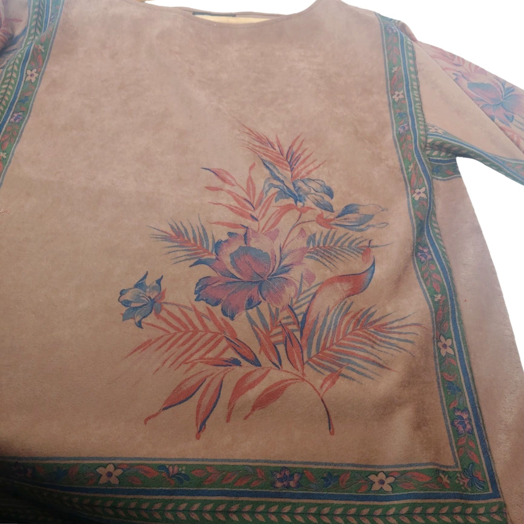 Vintage VINTAGE Harlow Shirt Women M Brown Floral Tapestry Retro Lagenlook 3/4 Sleeve Pullover Round Neck Tunic Blouse Size M / US 6-8 / IT 42-44 - 4 Thumbnail