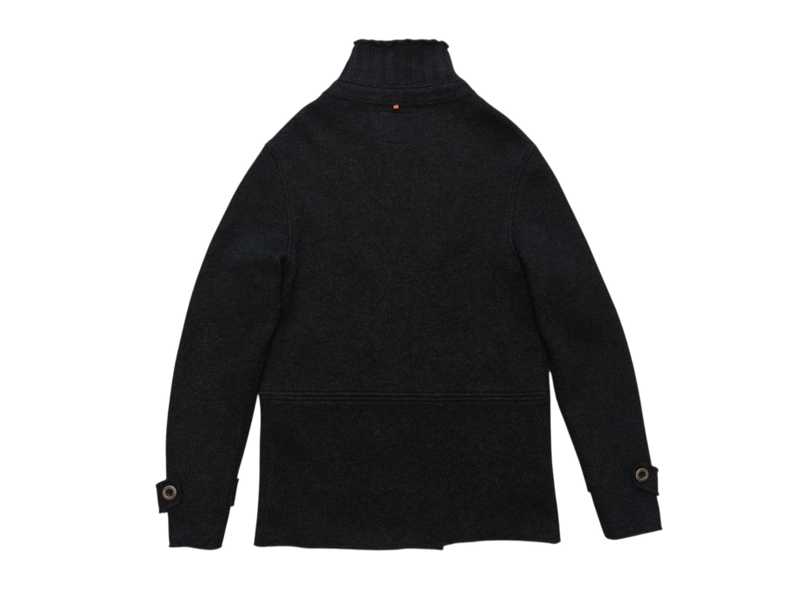 Hugo Boss Hugo Boss Double Breasted Knitted Wool Grey Short Coat Size US M / EU 48-50 / 2 - 8 Thumbnail