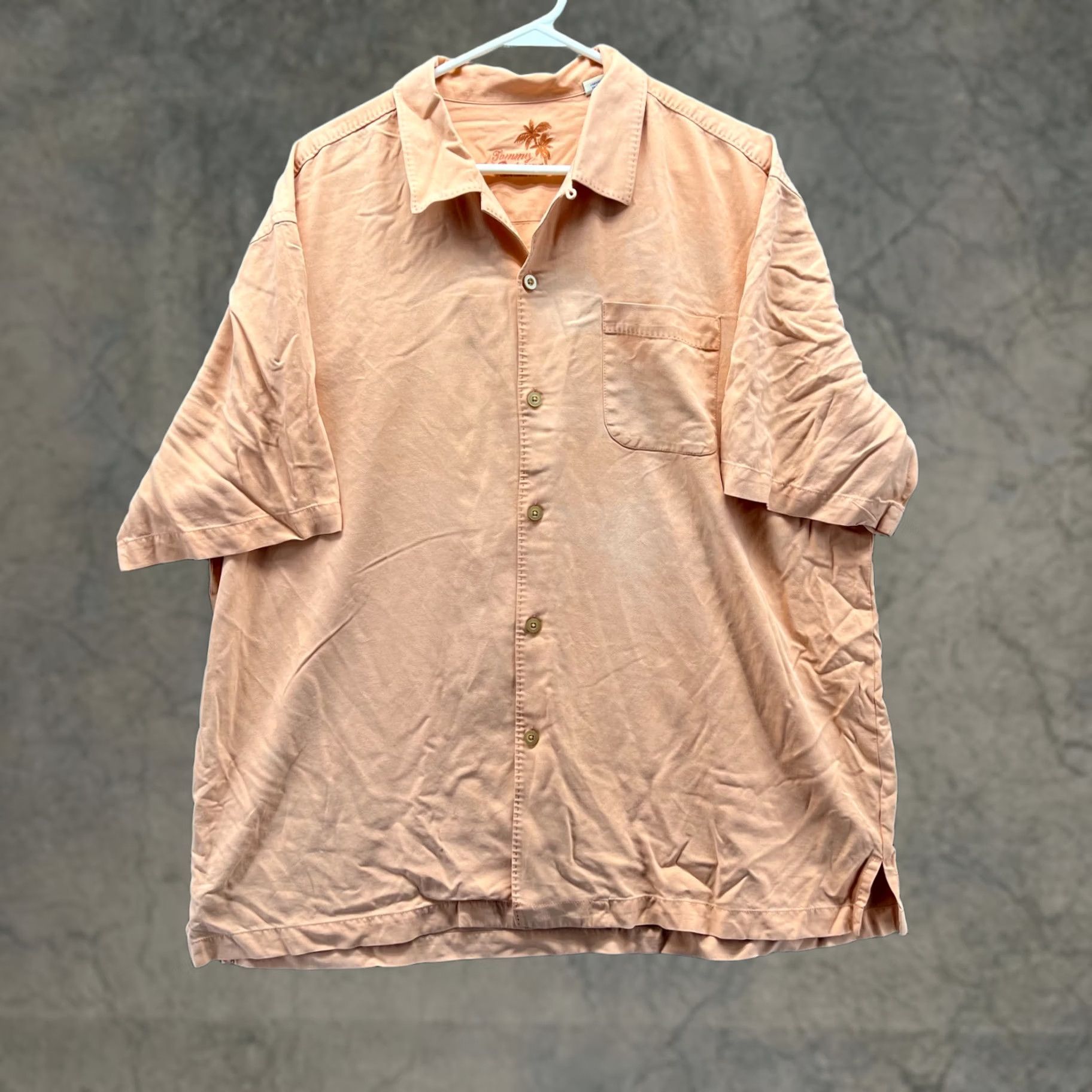 Tommy Bahama VINTAGE Tommy Bahama Shirt Men XL Orange Silk Button-Up Preppy Casual All Seasons Short Sleeve Size US XL / EU 56 / 4 - 1 Thumbnail